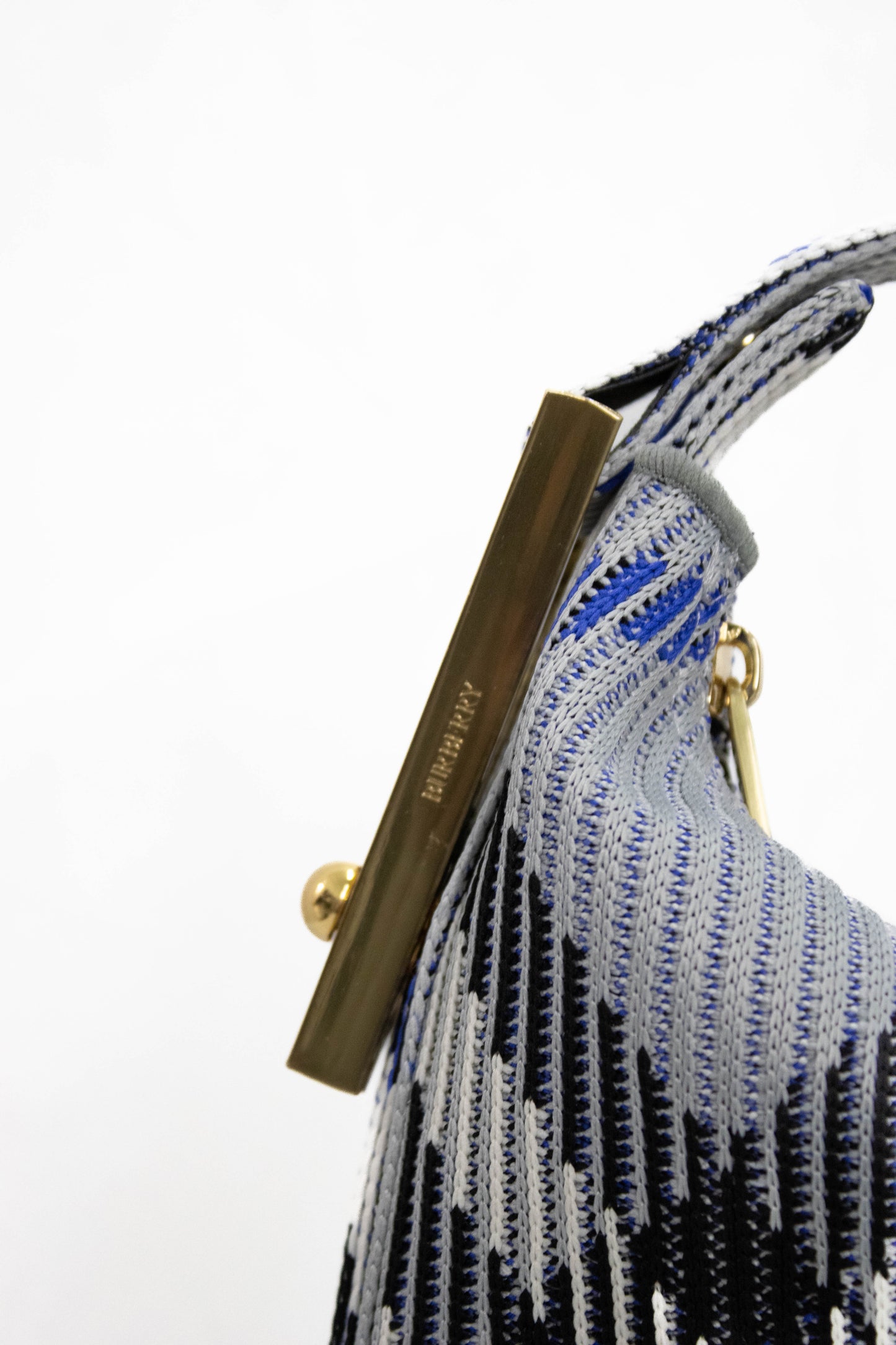 BURBERRY Borsa Tote Peg Mini a Quadri celeste