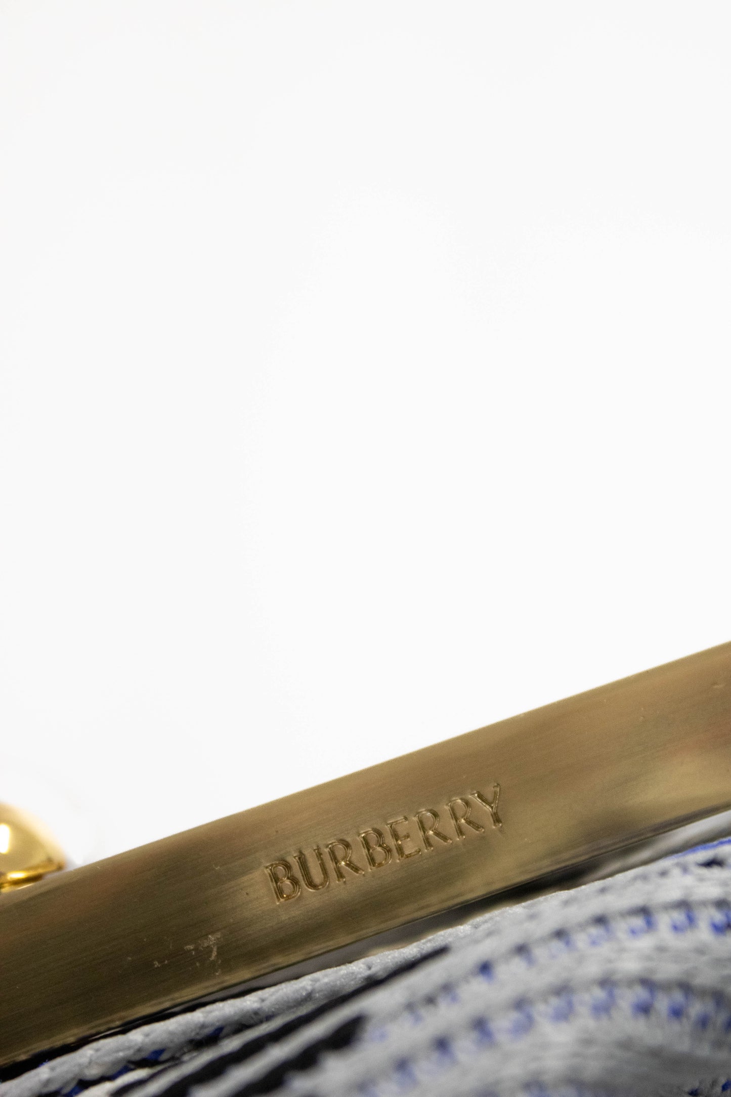 BURBERRY Borsa Tote Peg Mini a Quadri celeste