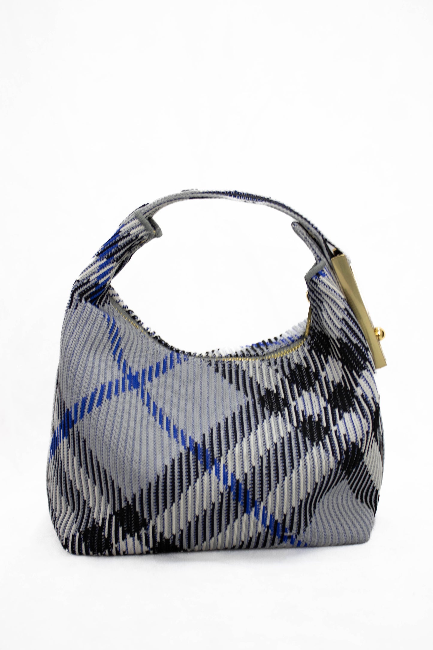 BURBERRY Borsa Tote Peg Mini a Quadri celeste
