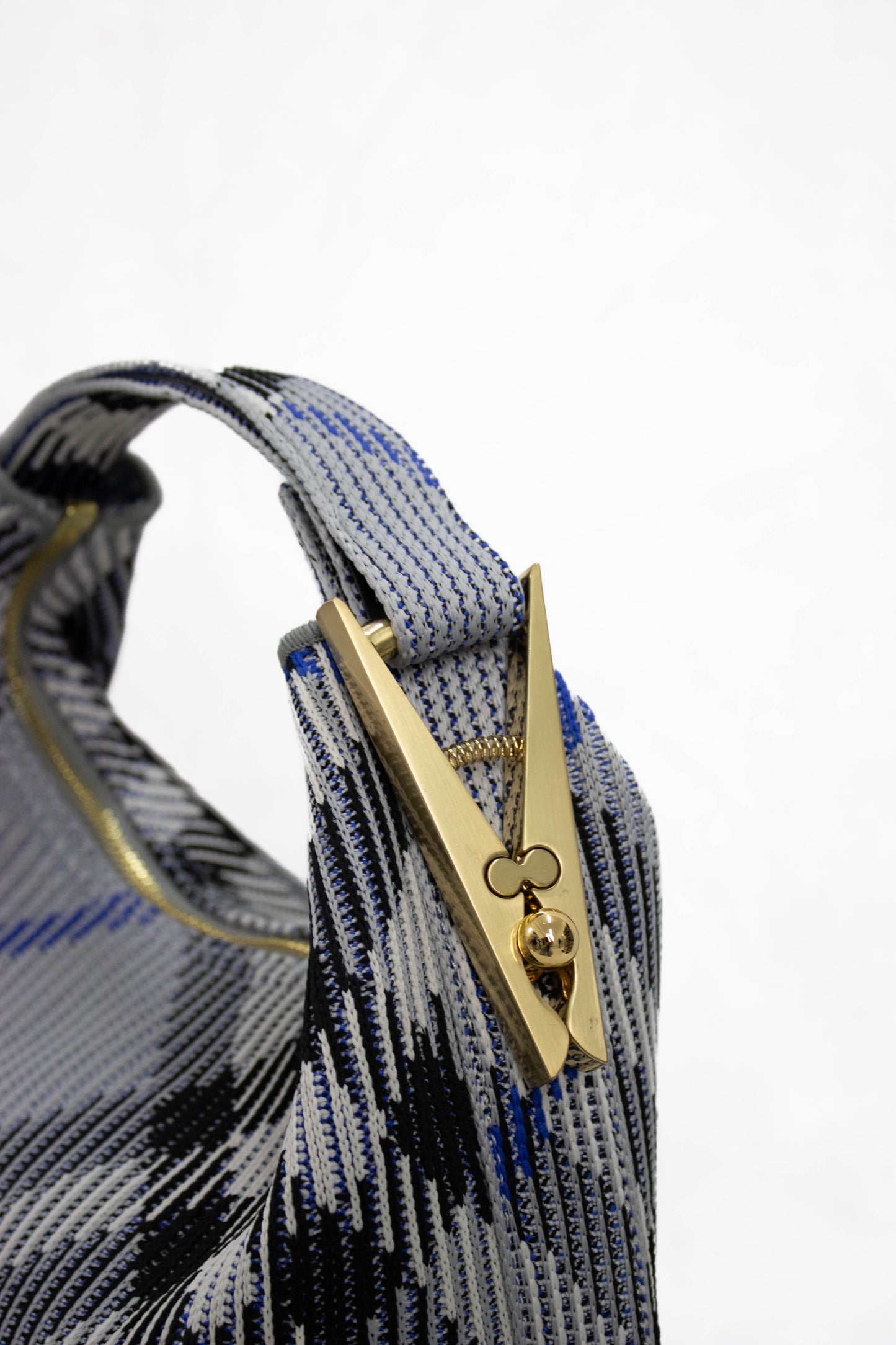 BURBERRY Borsa Tote Peg Mini a Quadri celeste