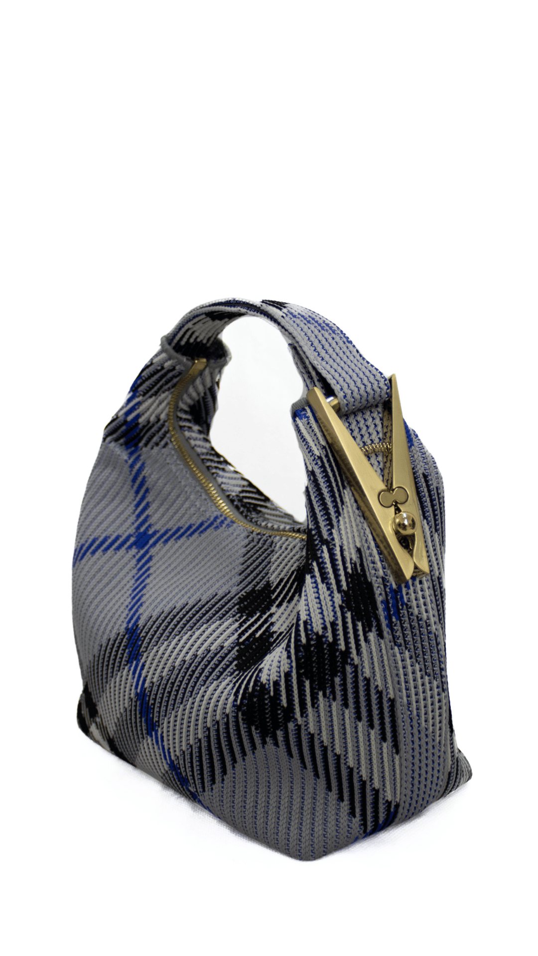 BURBERRY Borsa Tote Peg Mini a Quadri celeste