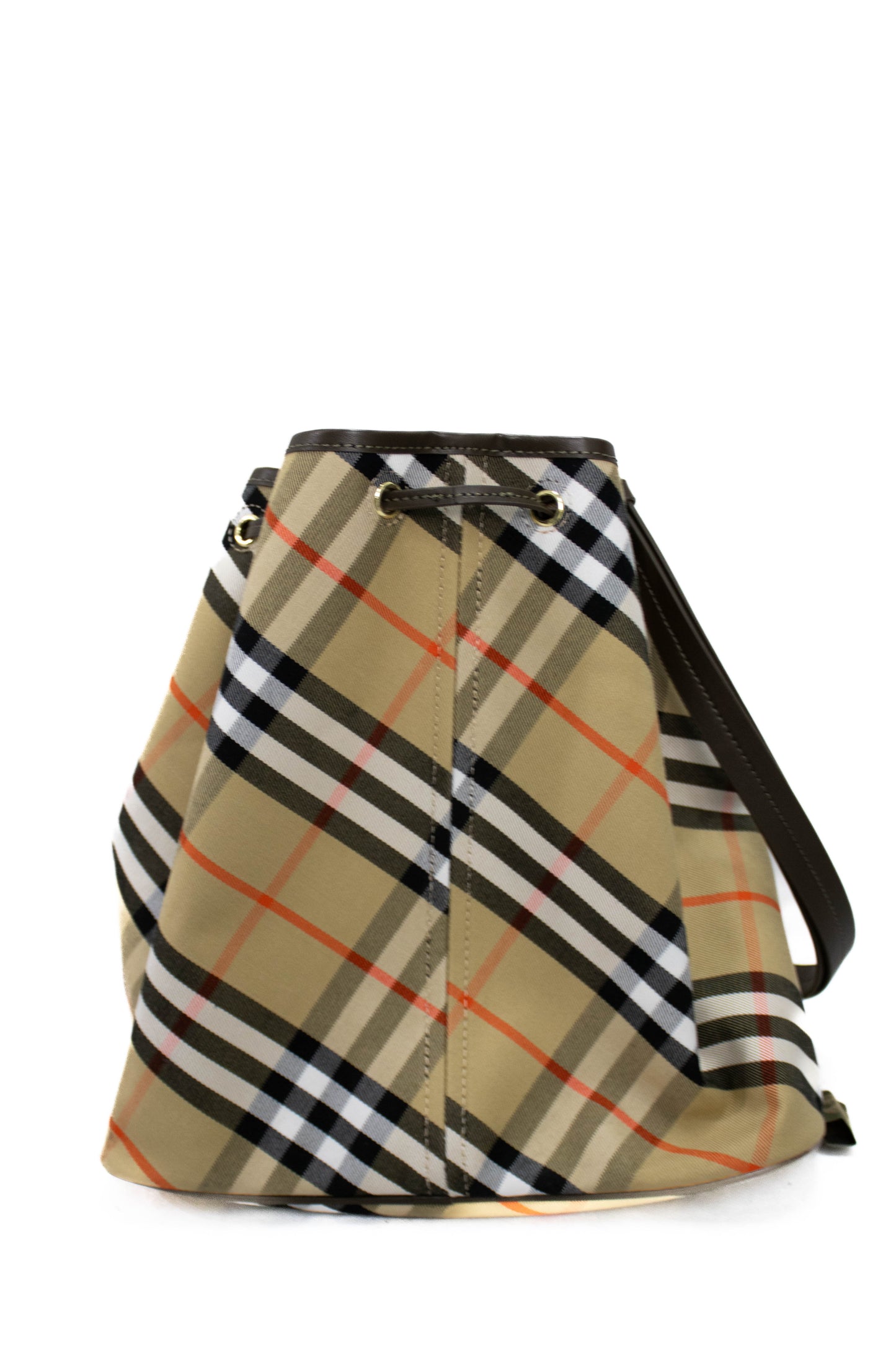 BURBERRY Borsa a secchiello media Check Lichen