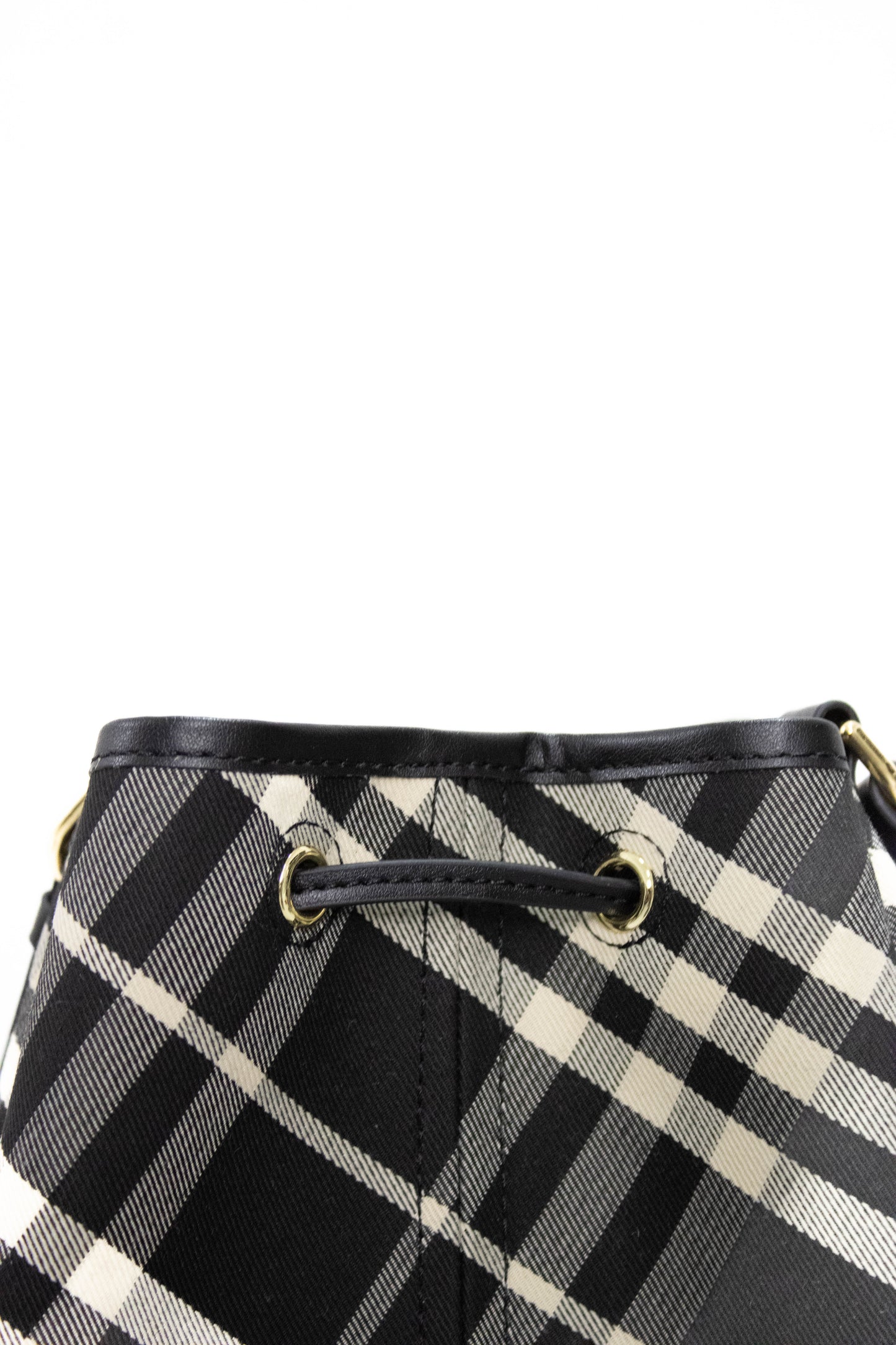BURBERRY Borsa a secchiello media Check nera