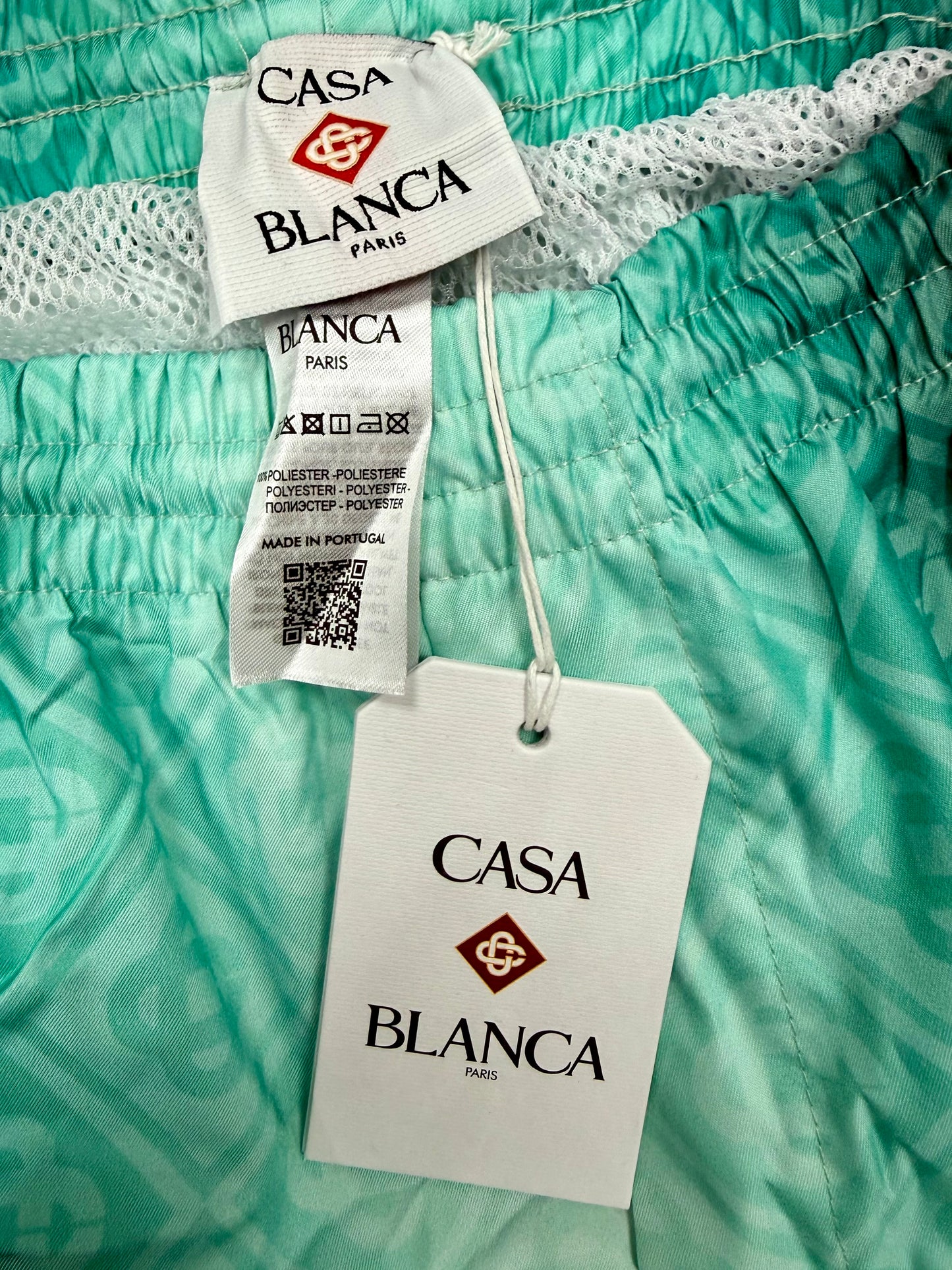 CASABLANCA Costume Monogram Swim verde acqua