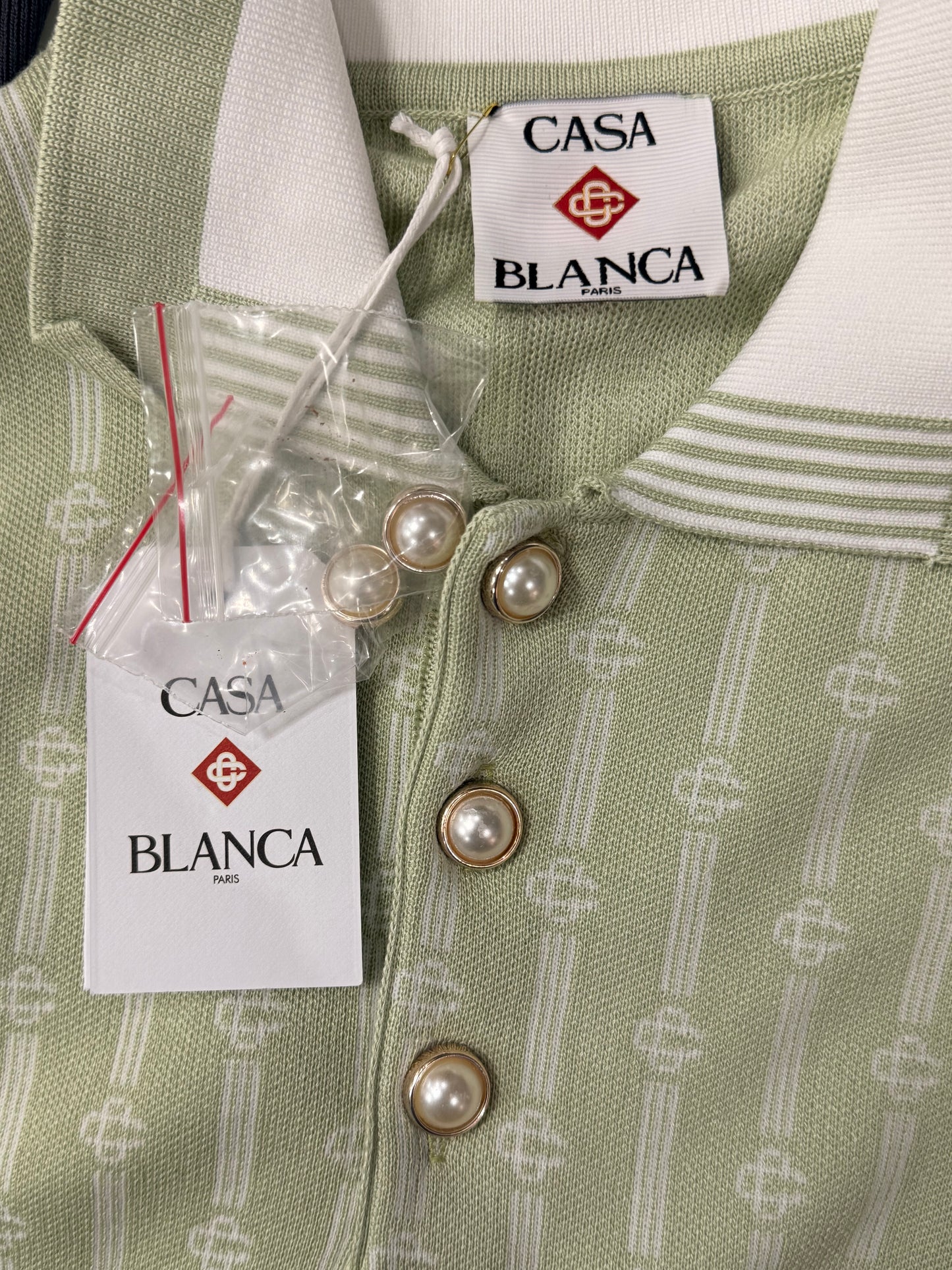 CASA BLANCA Monogram Polo Green