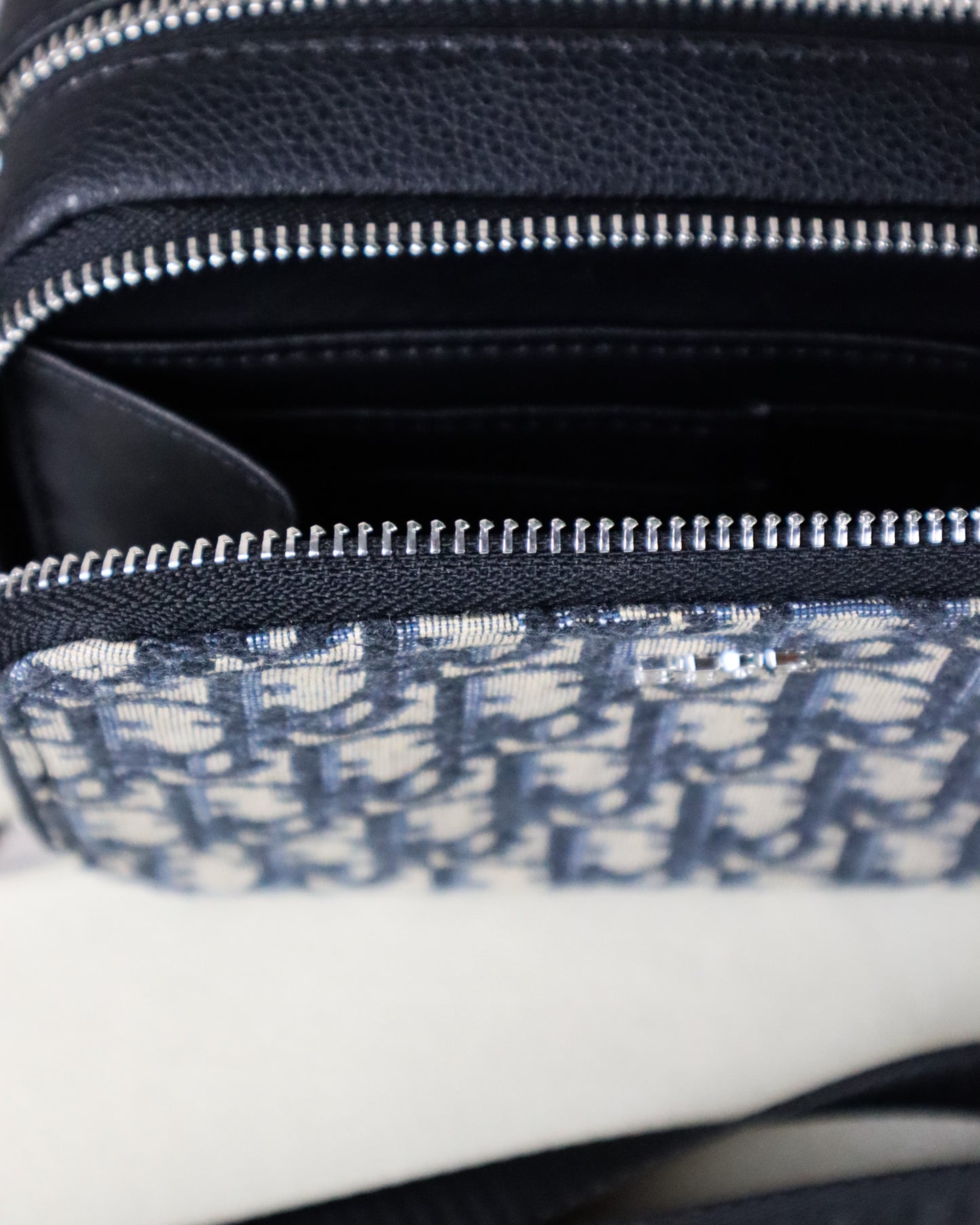 DIOR Borsa a tracolla Safari Jacquard Dior Oblique beige e blu