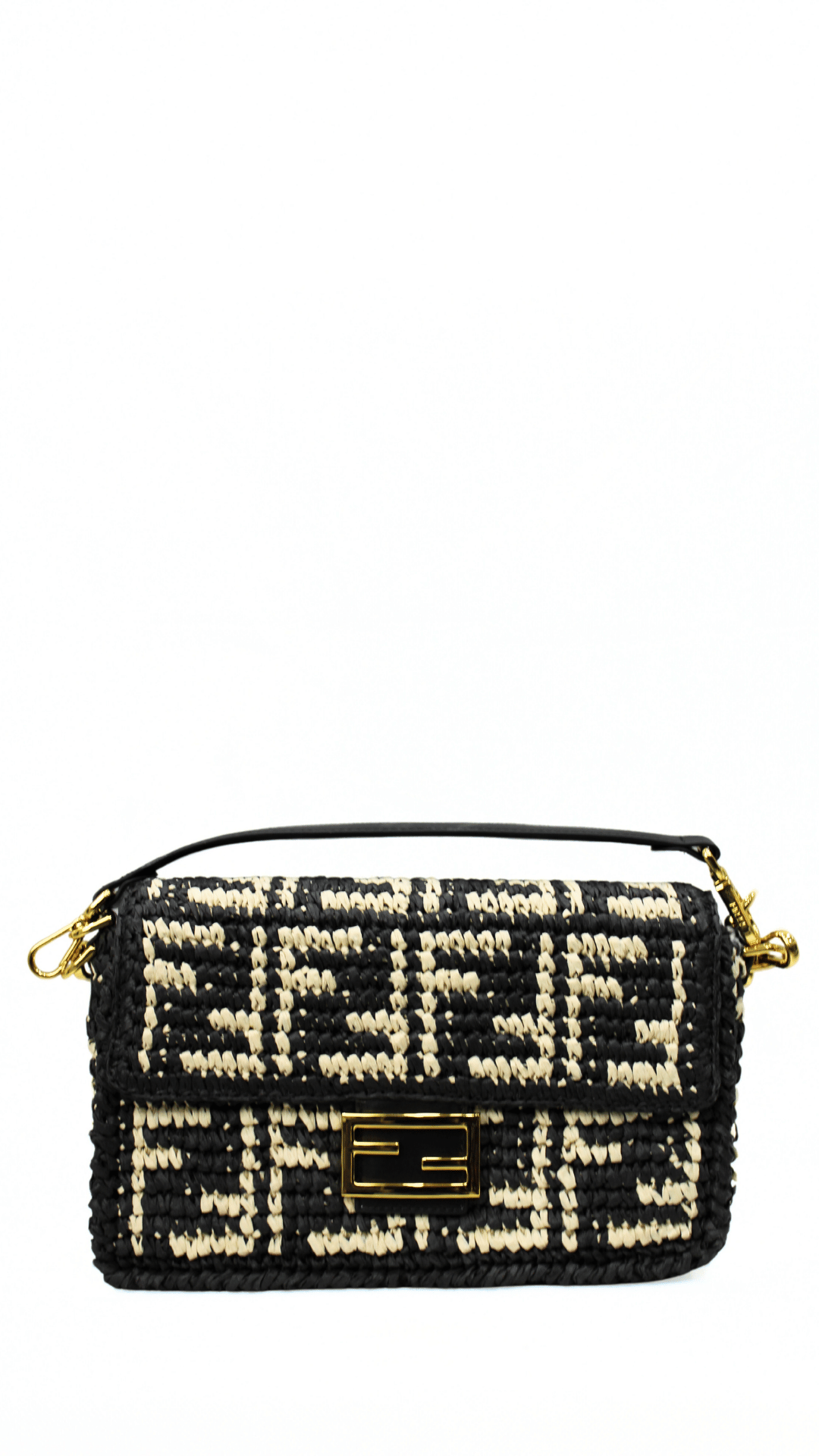 FENDI Baguette Natural Black Crossbody