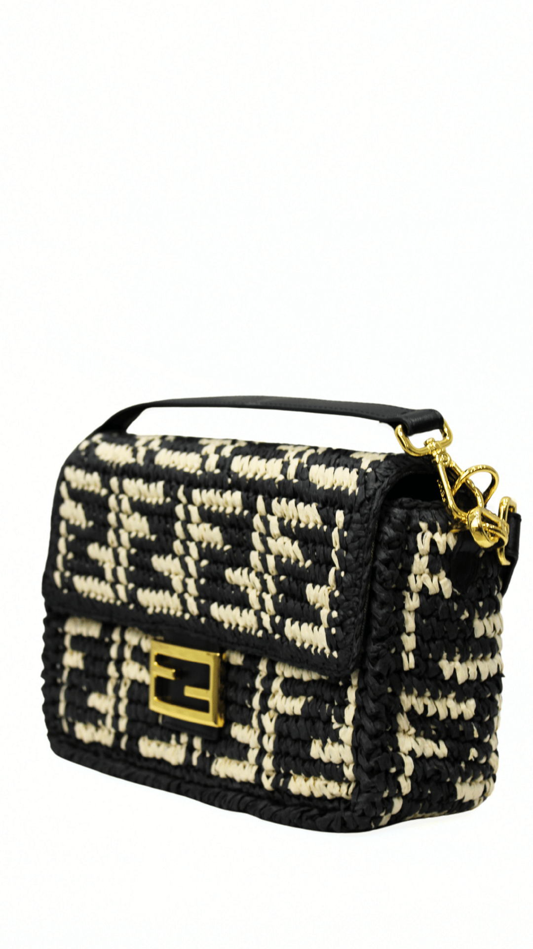 FENDI Baguette Natural Black Crossbody