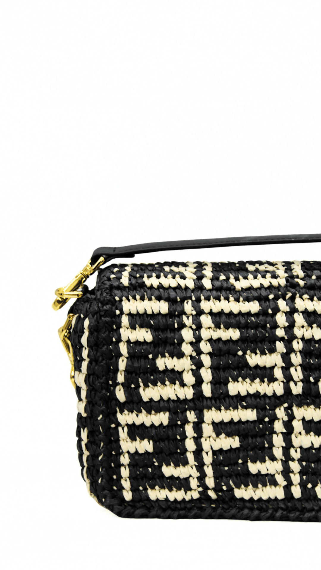 FENDI Baguette Natural Black Crossbody