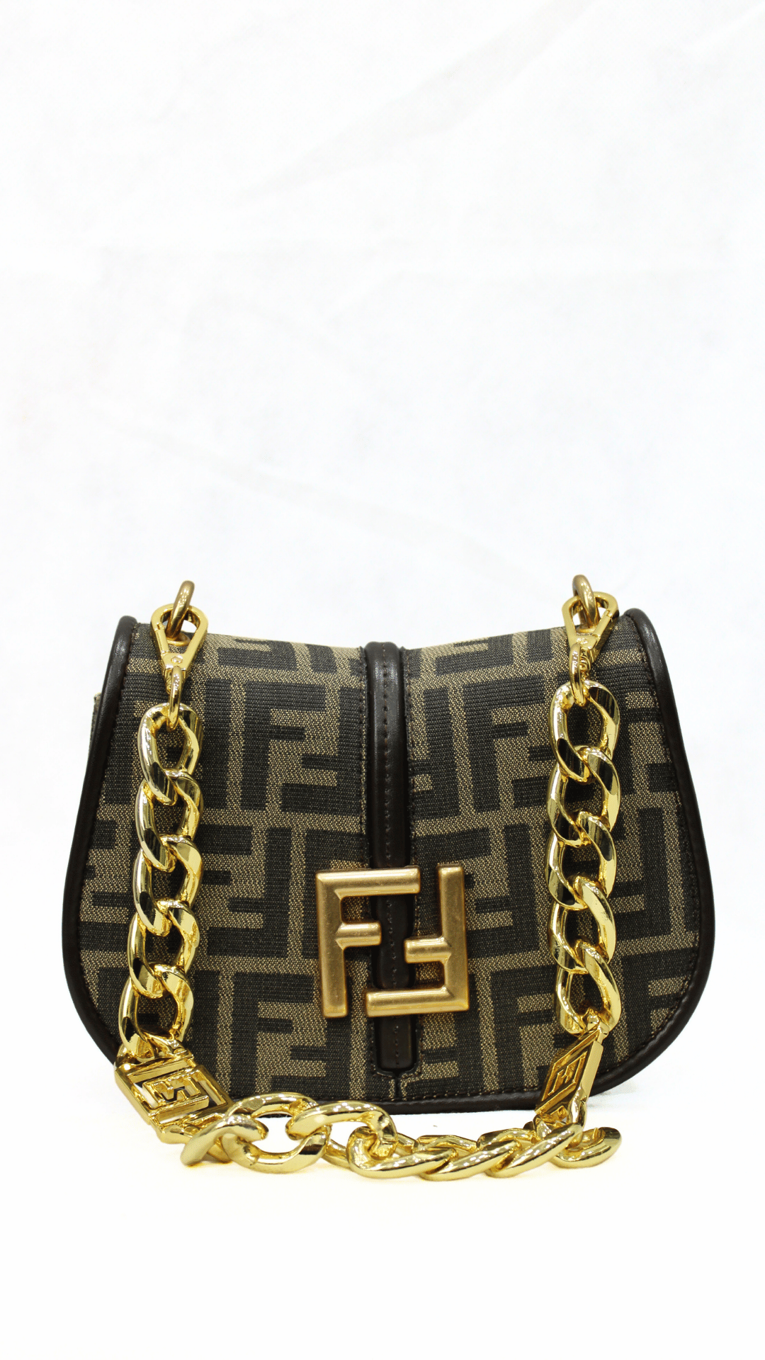 FENDI Medium C'mon FF Jacquard Shoulder Bag