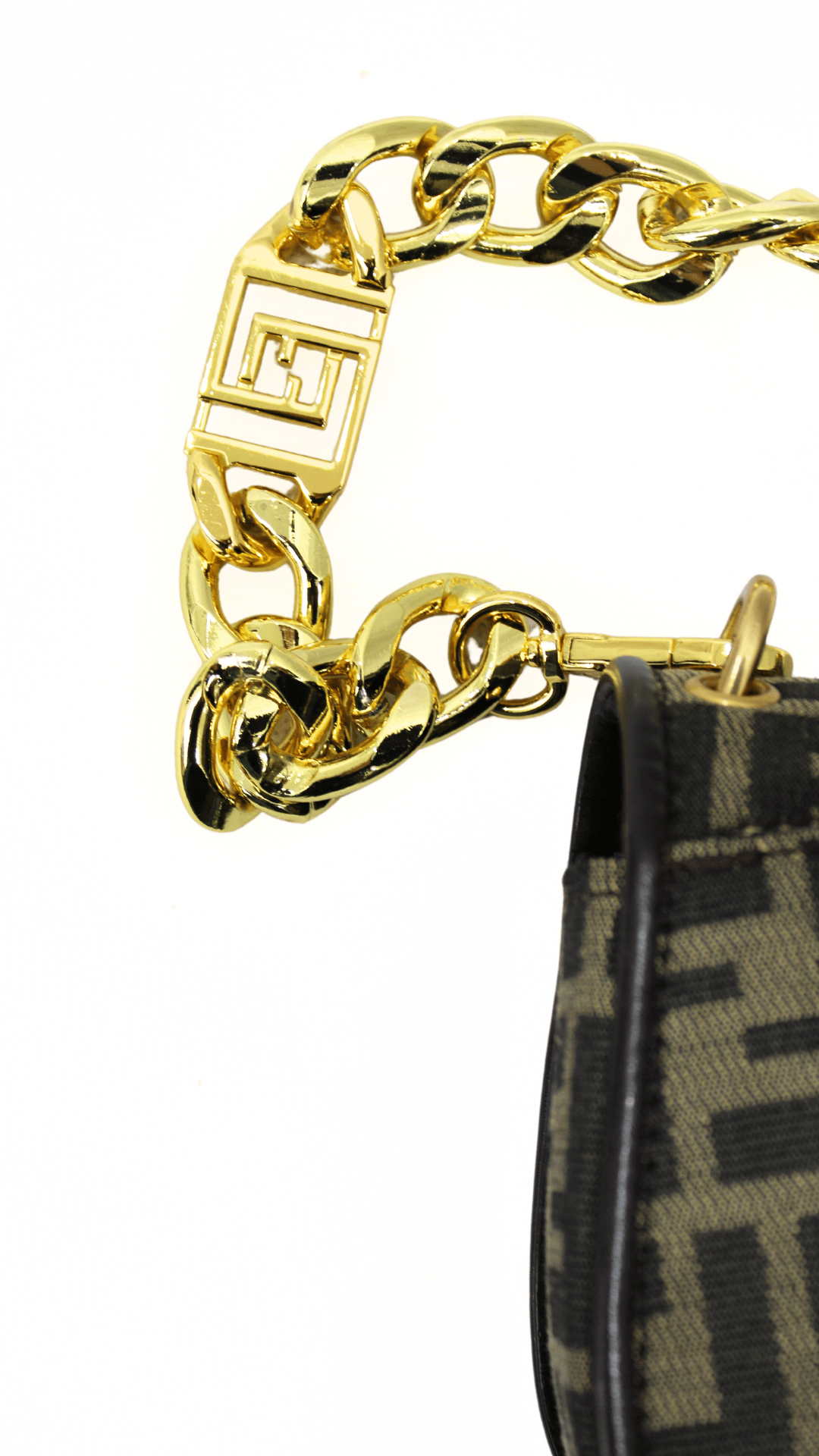FENDI Medium C'mon FF Jacquard Shoulder Bag