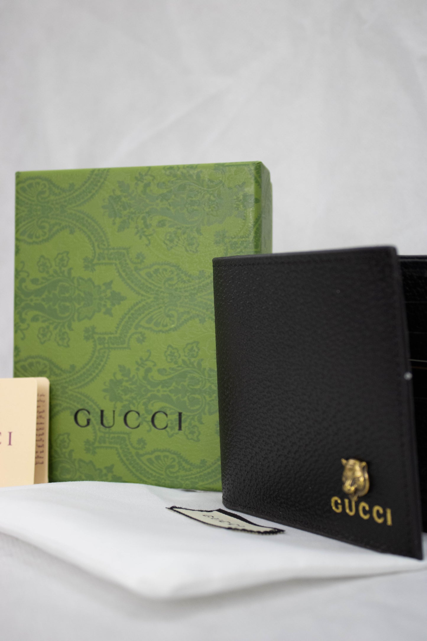GUCCI Portafogli Animalier leather coin nero
