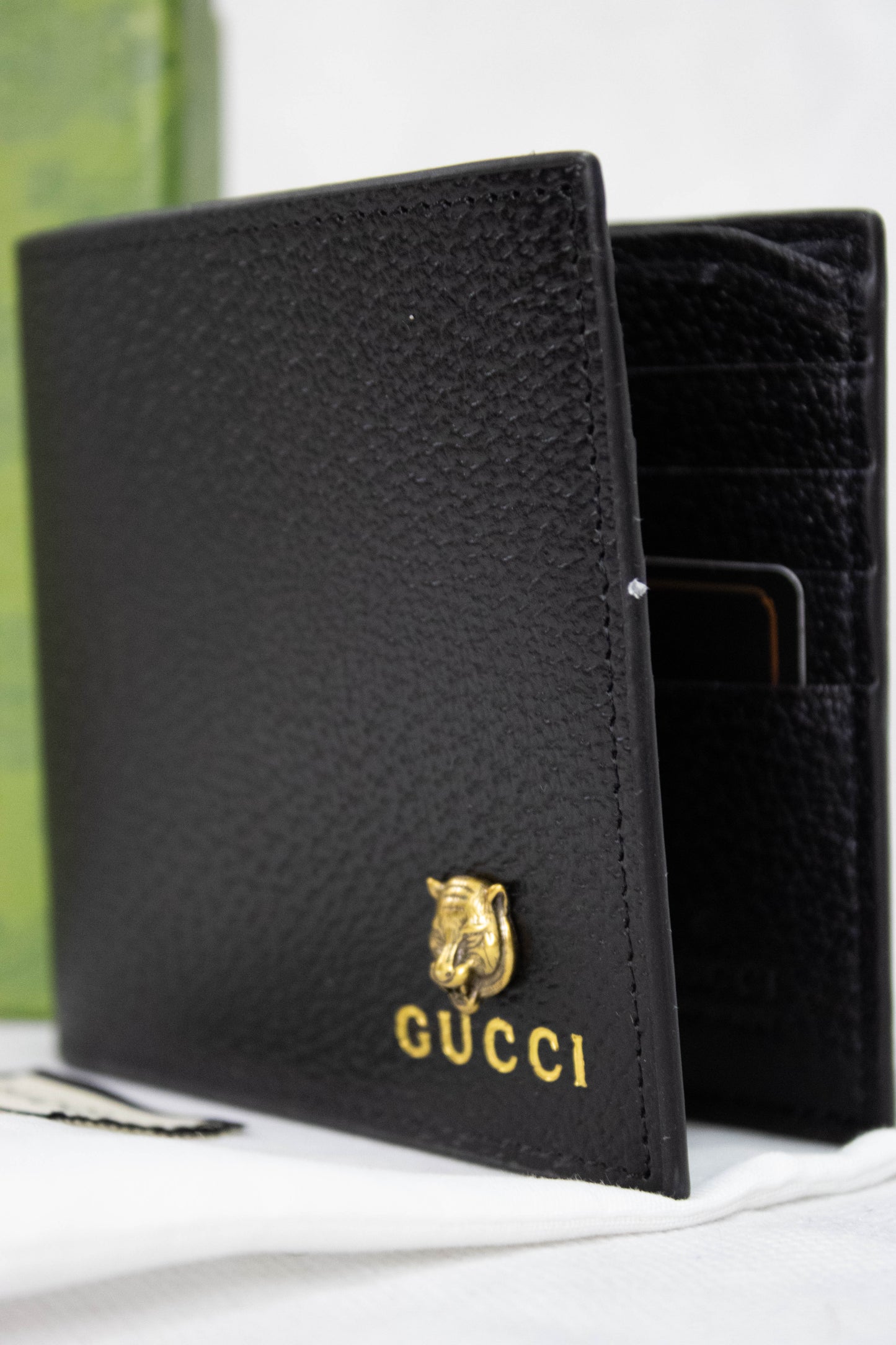 GUCCI Portafogli Animalier leather coin nero