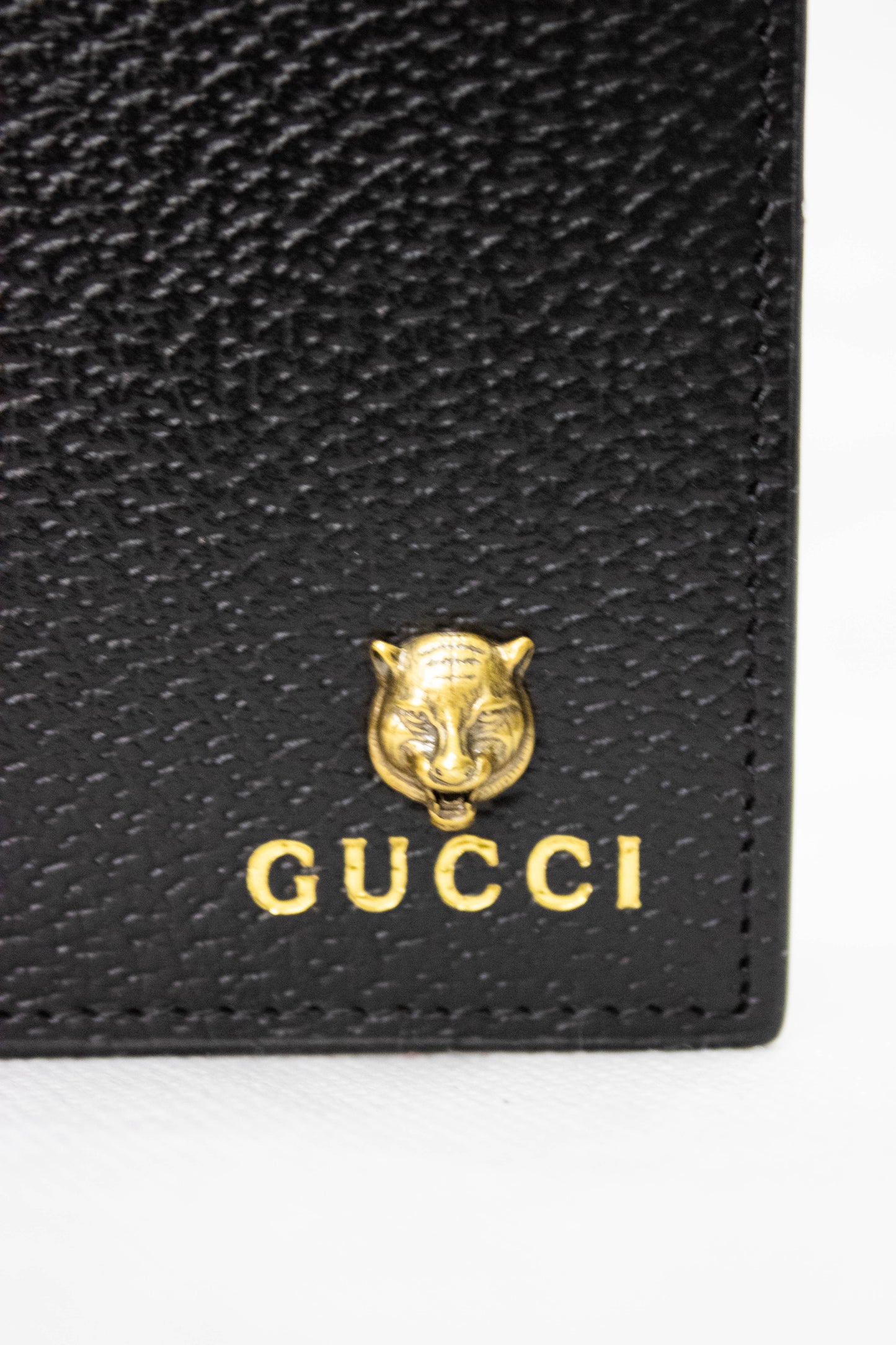 GUCCI Portafogli Animalier leather coin nero