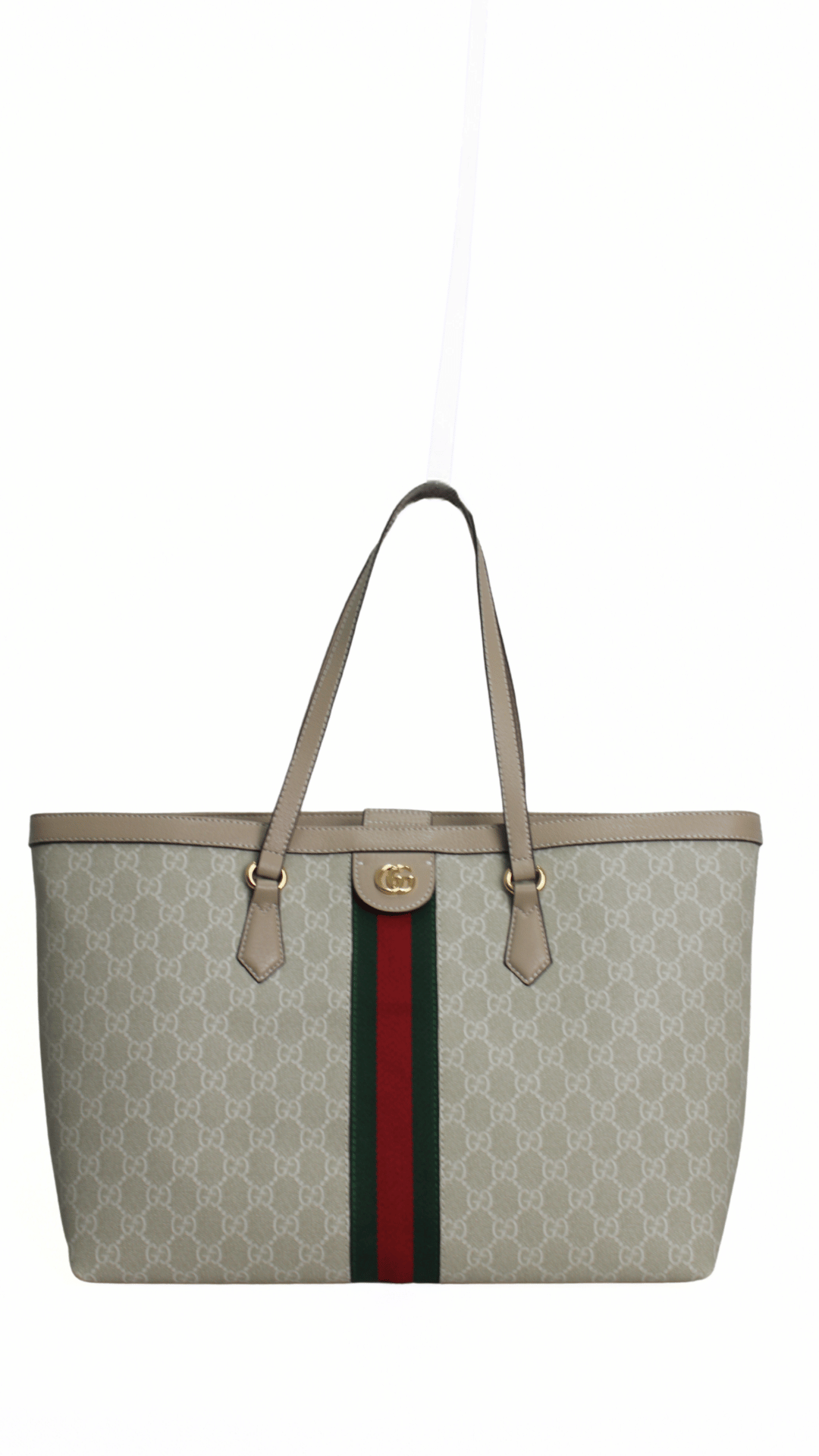 GUCCI Borsa shopping Ophidia GG beige e bianca