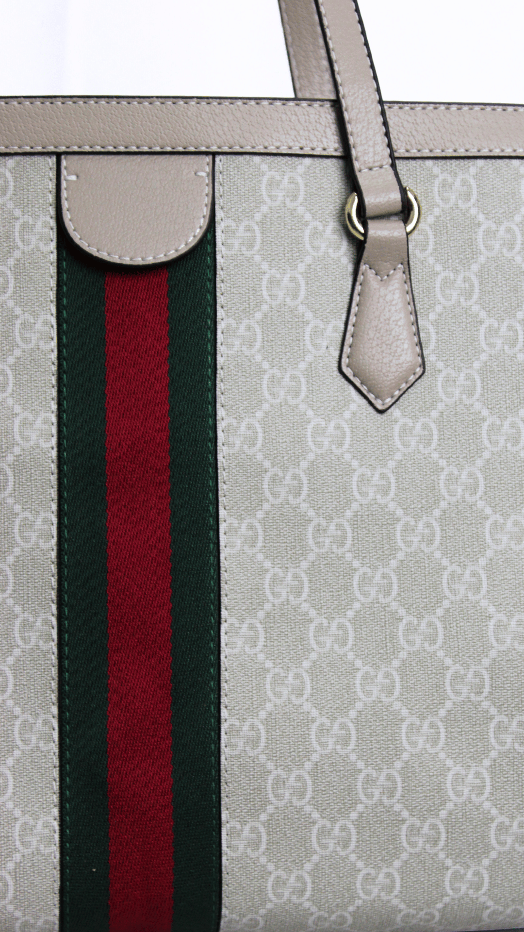 GUCCI Borsa shopping Ophidia GG beige e bianca