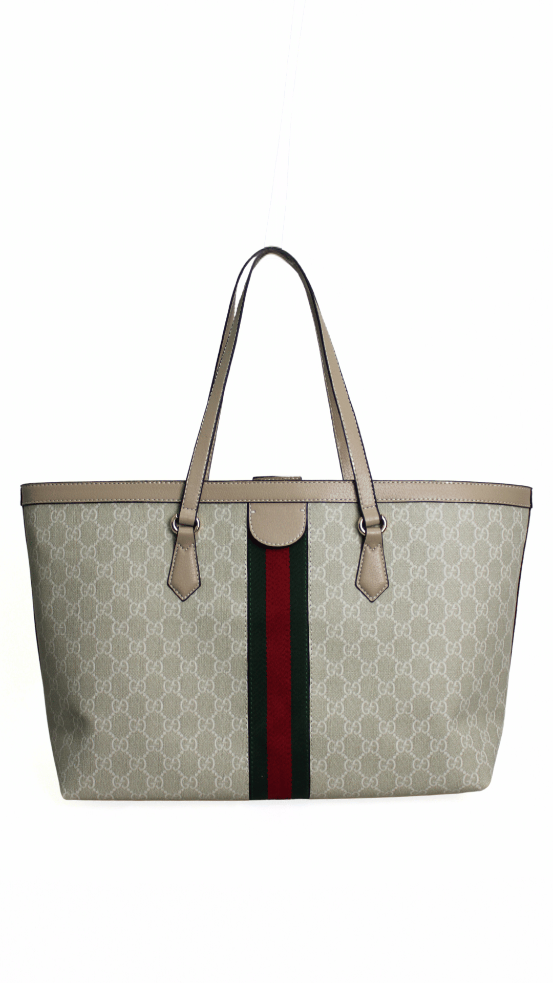 GUCCI Borsa shopping Ophidia GG beige e bianca