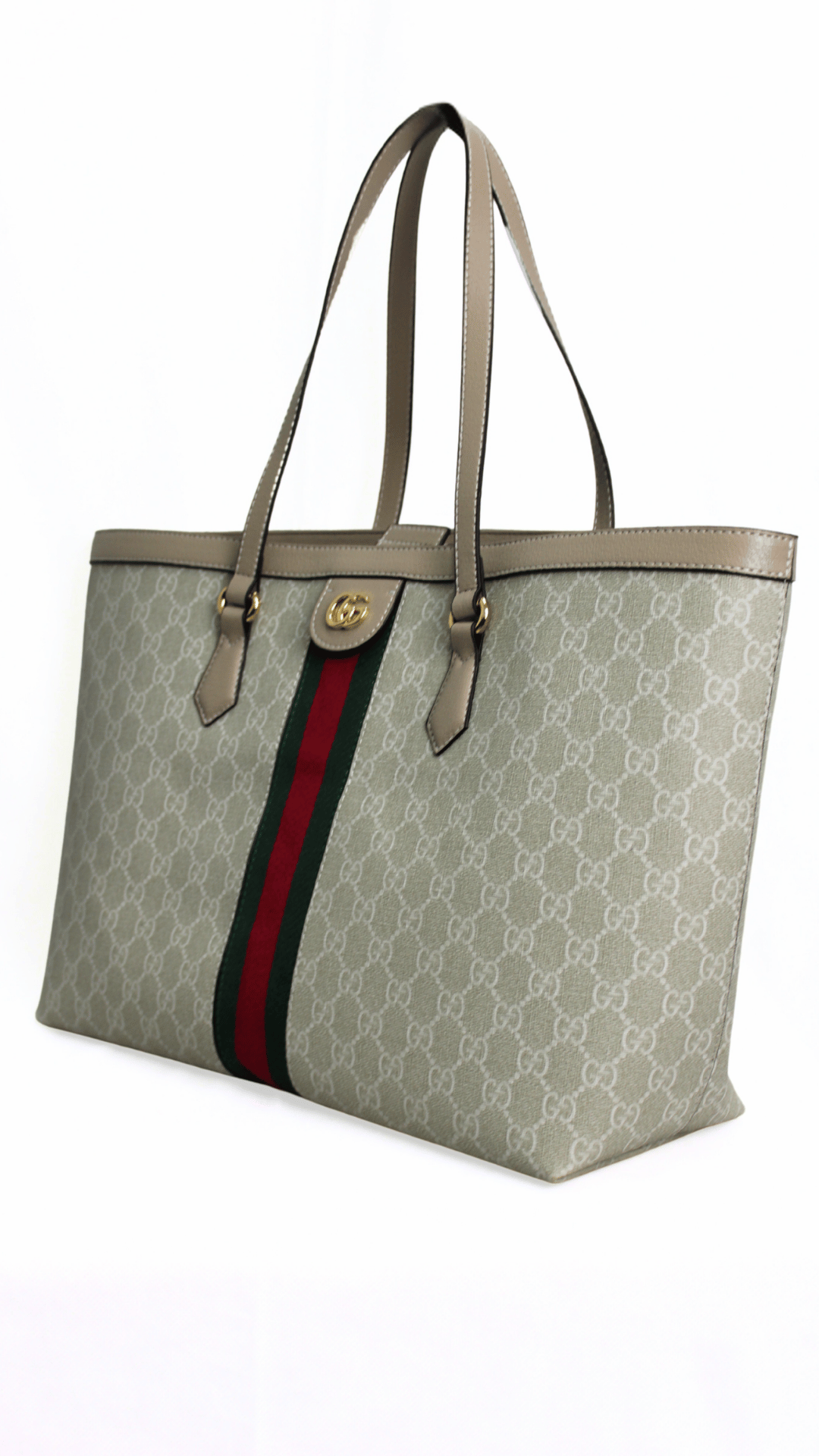 GUCCI Borsa shopping Ophidia GG beige e bianca