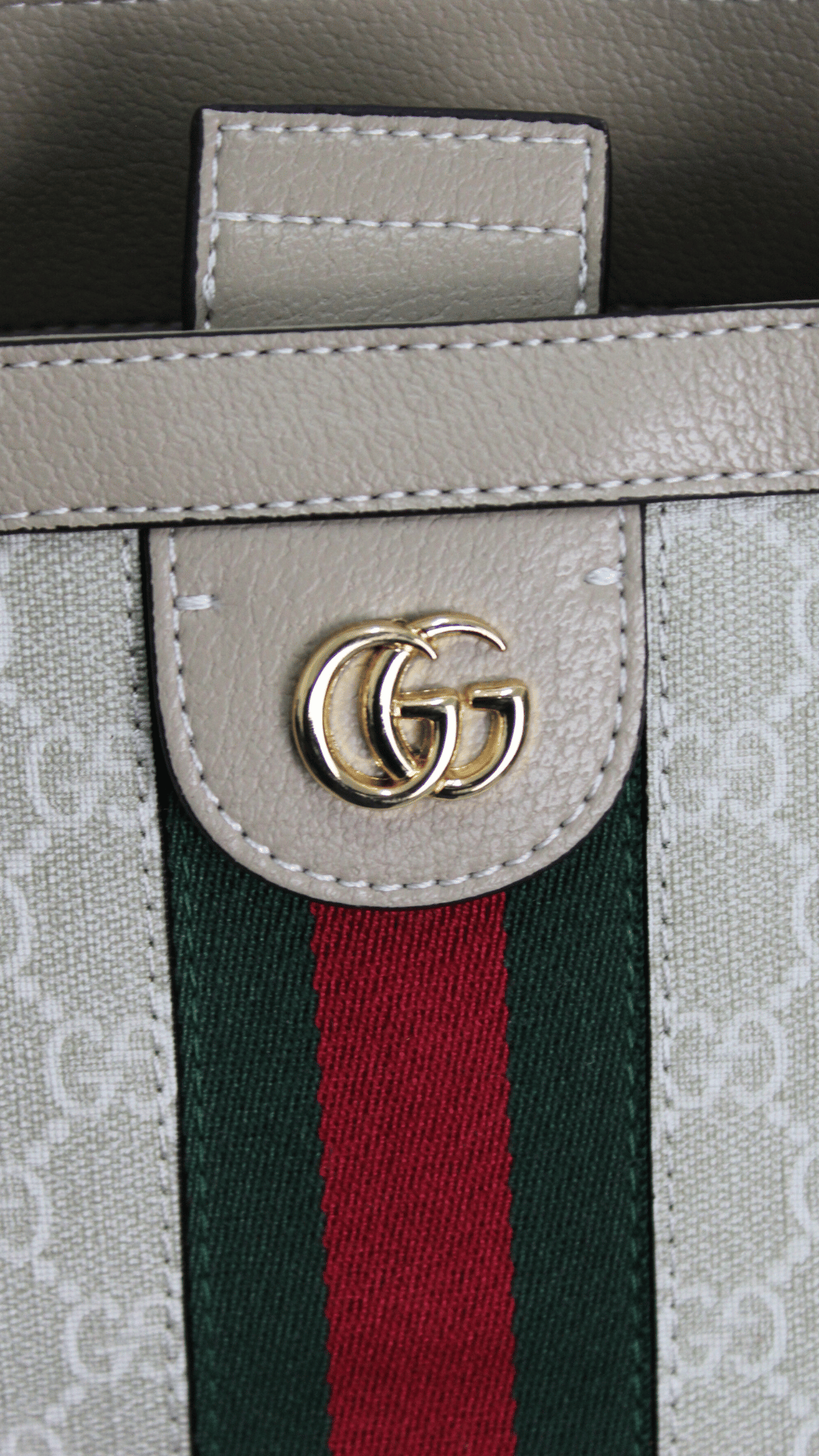 GUCCI Borsa shopping Ophidia GG beige e bianca