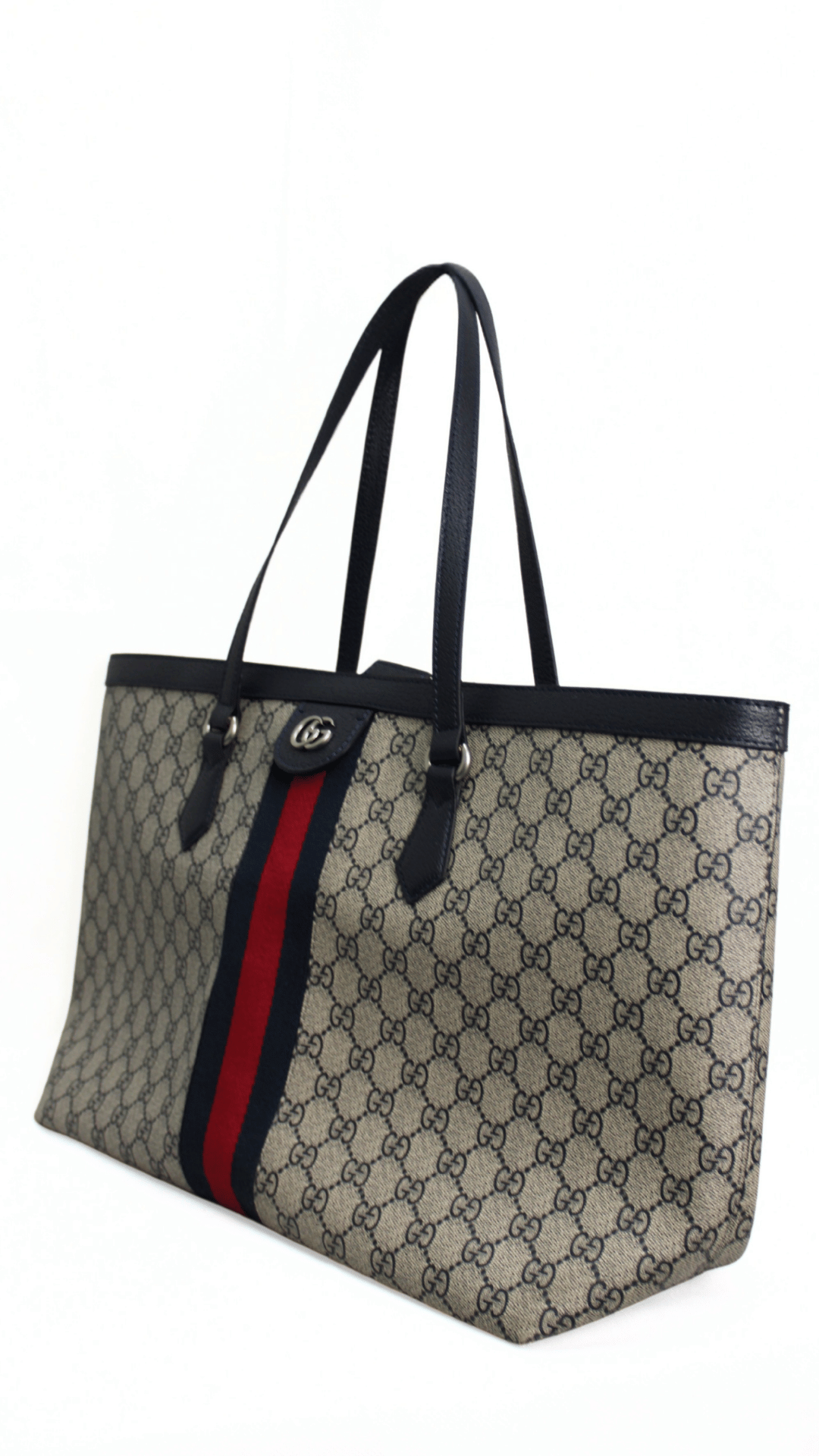 GUCCI Borsa shopping Ophidia GG beige e blu