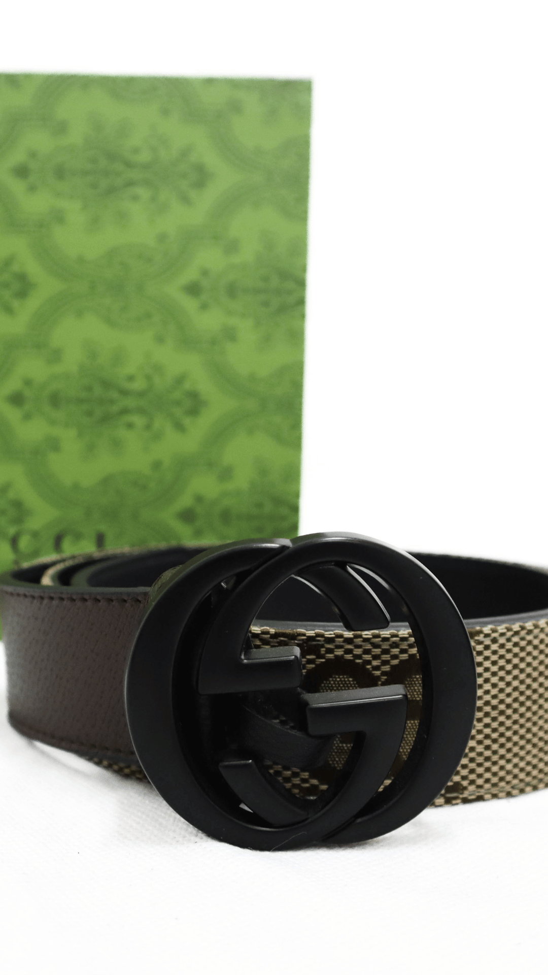 GUCCI Cintura GG Marmont beige con stampa GG Supreme