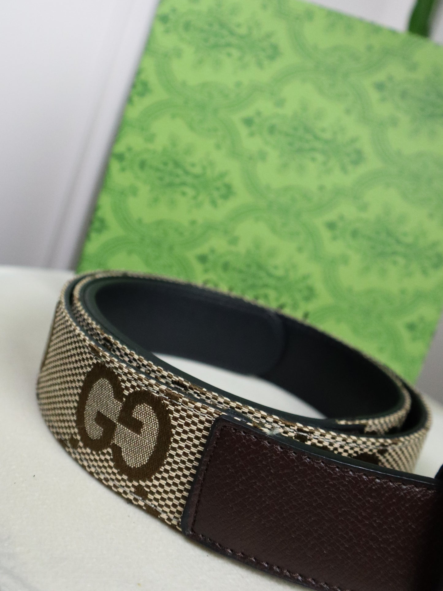 GUCCI Cintura GG Marmont beige con stampa GG Supreme