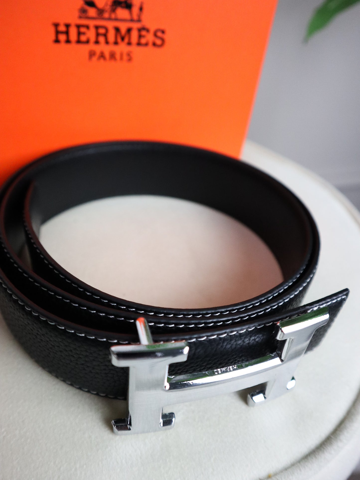 HERMES Cintura fibbia argento