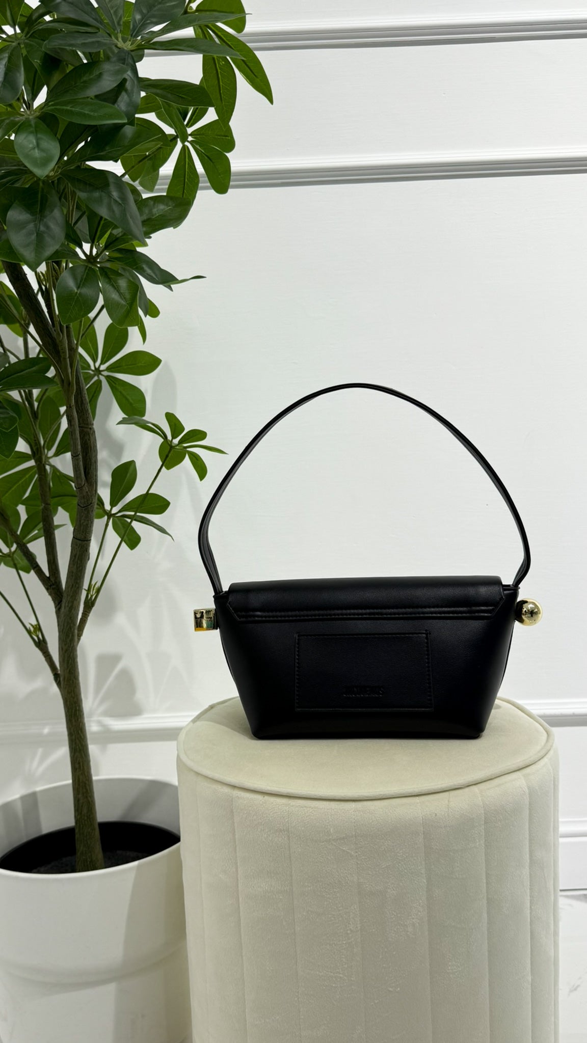JACQUEMUS Pochette Luz in pelle Nera