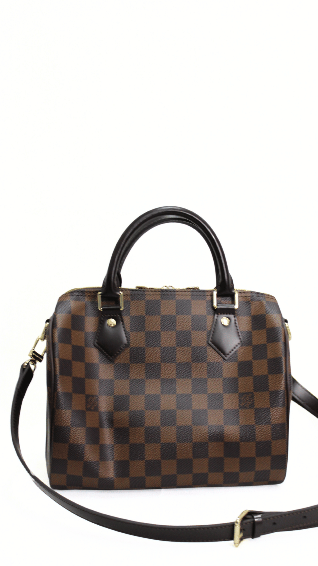 Louis Vuitton Speedy 25 Bandouliere Damier Ebene Shoulder Bag Brown