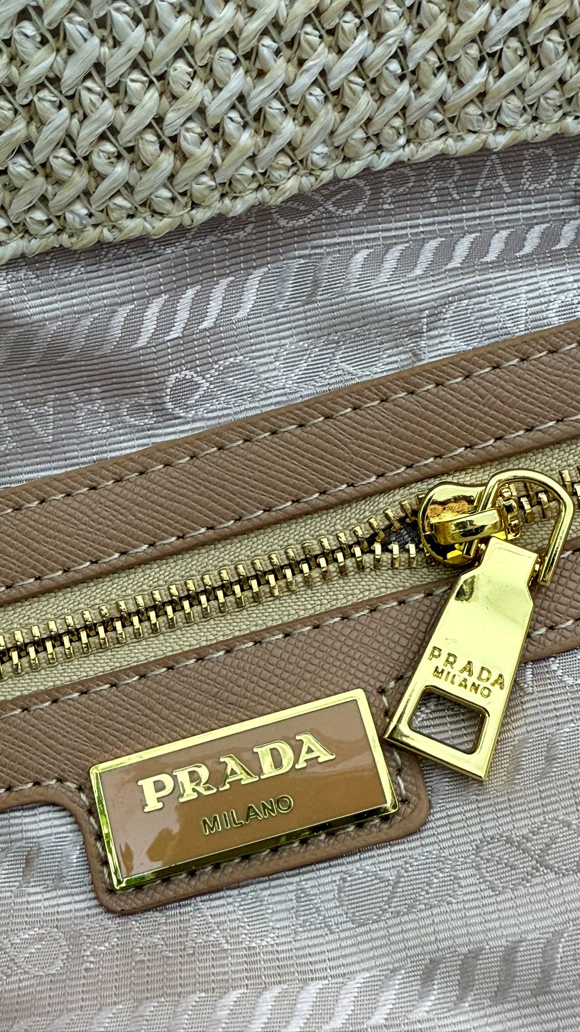 PRADA Natural Crochet tote bag