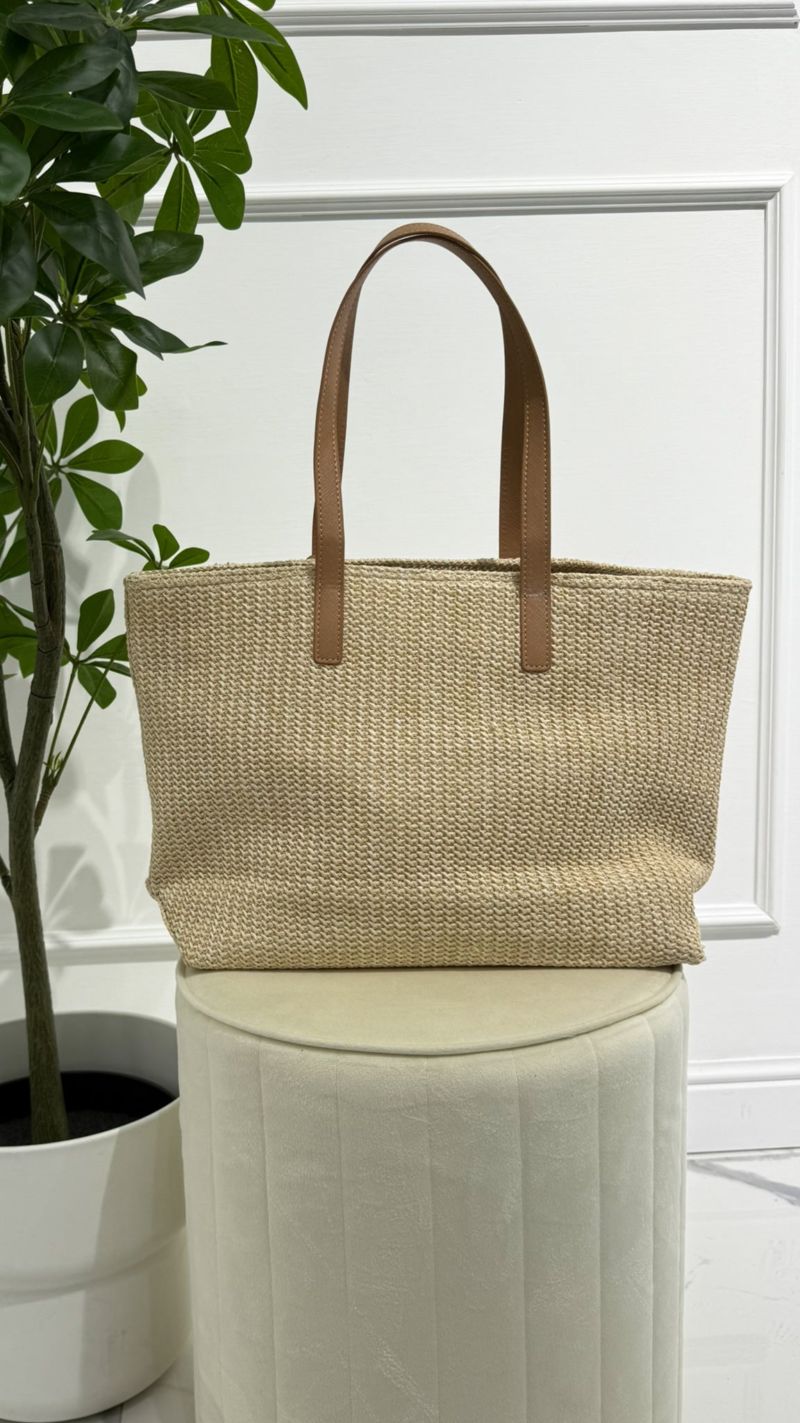 PRADA Natural Crochet tote bag