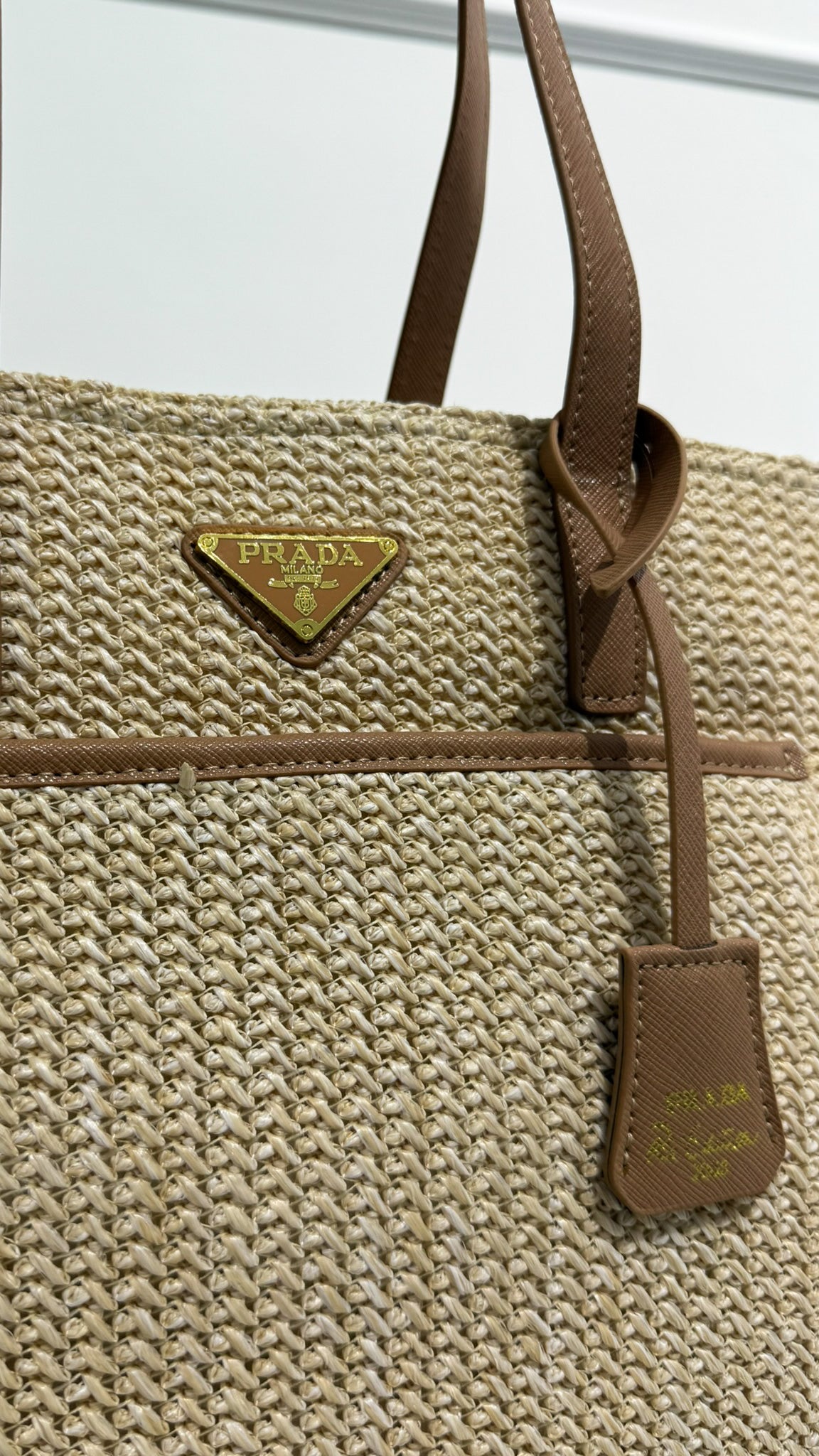 PRADA Natural Crochet tote bag