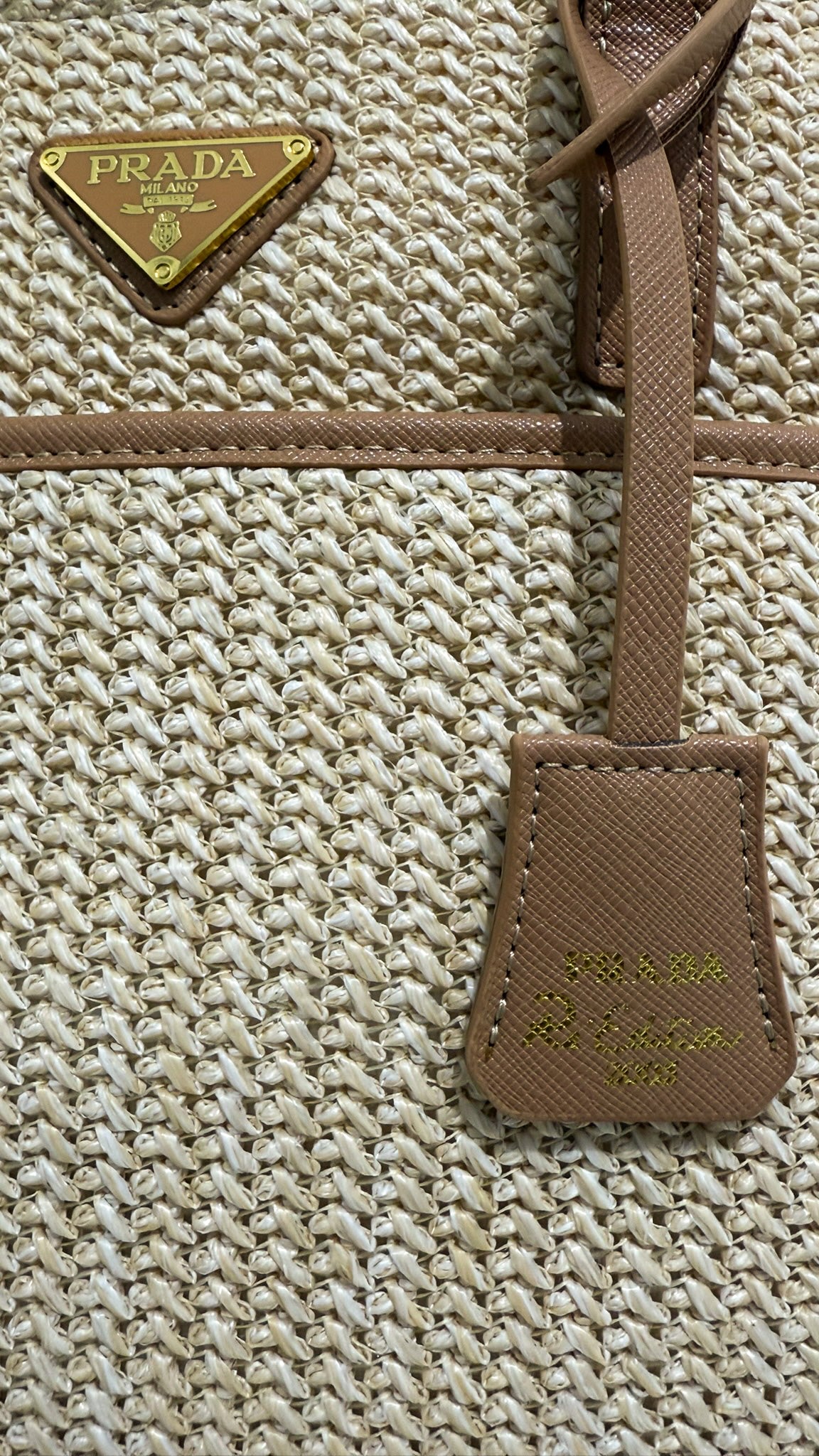 PRADA Natural Crochet tote bag