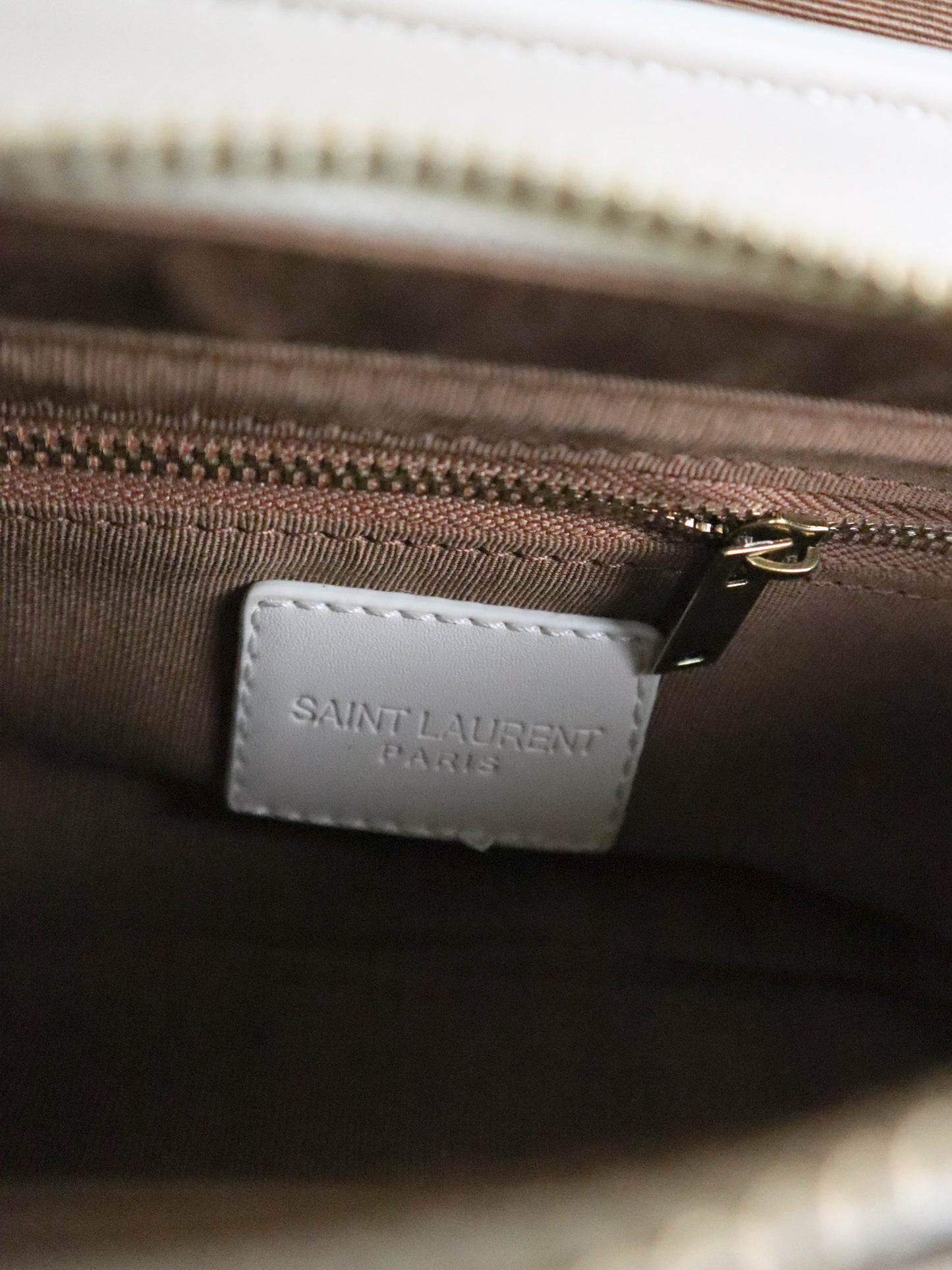SAINT LAURENT Borsa a spalla Sunset Medium bianca