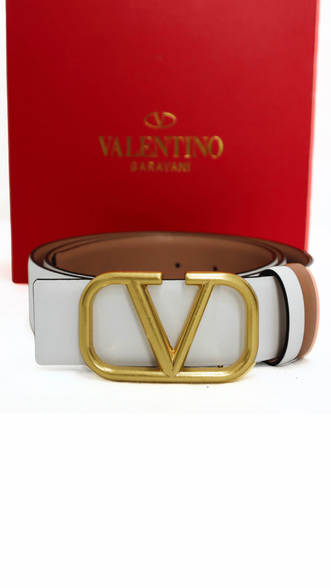 VALENTINO Cintura Vlogo Signature bianca