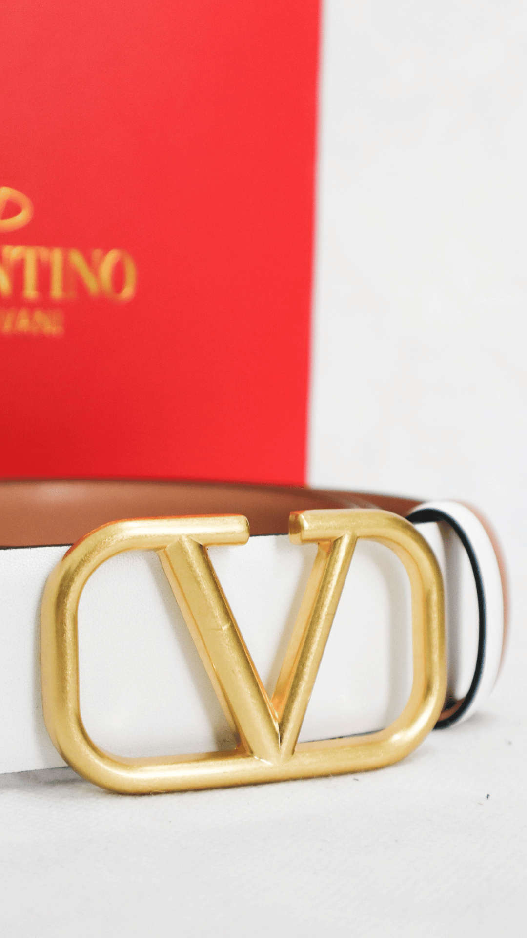 VALENTINO Cintura Vlogo Signature bianca
