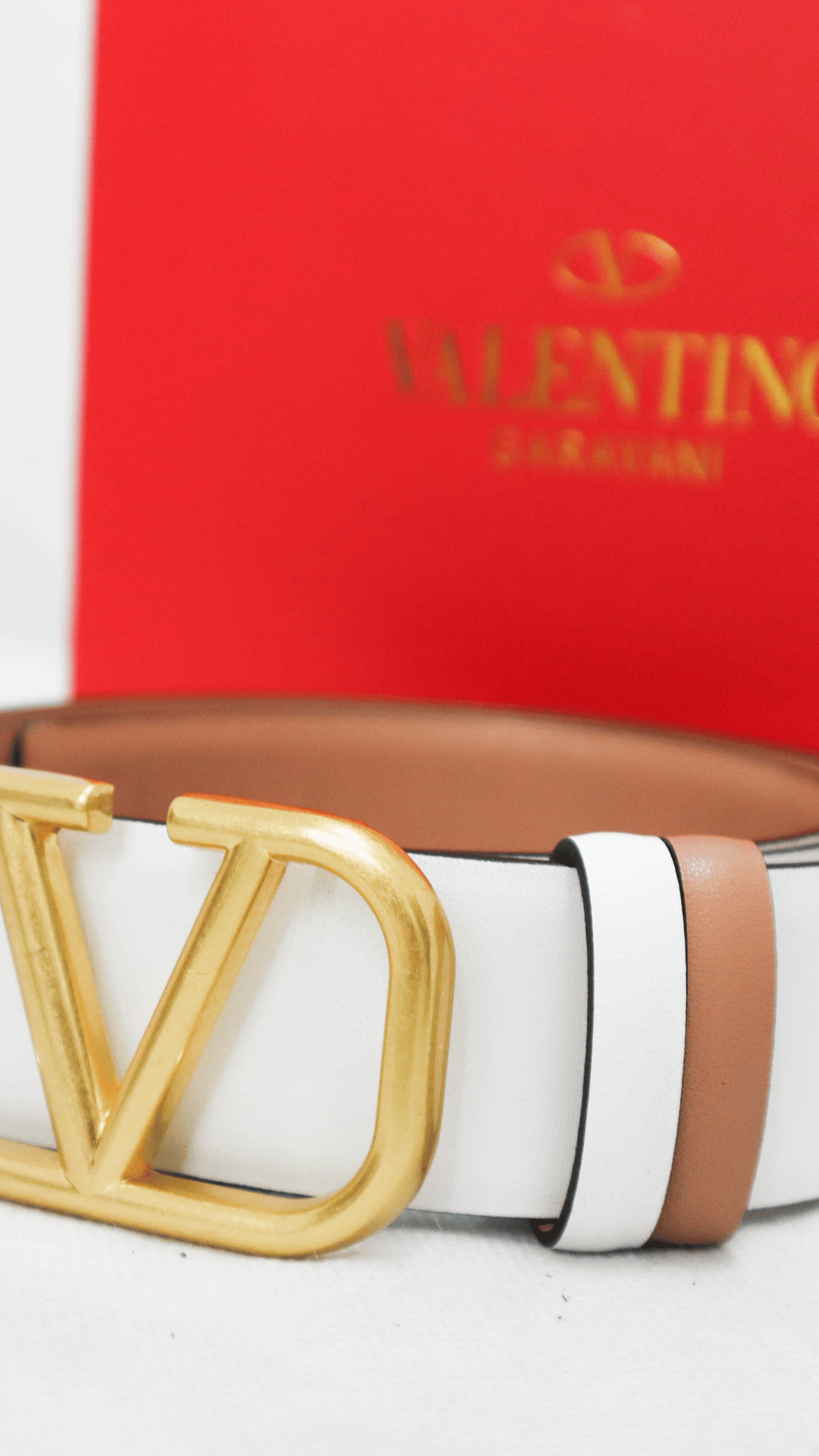 VALENTINO Cintura Vlogo Signature bianca