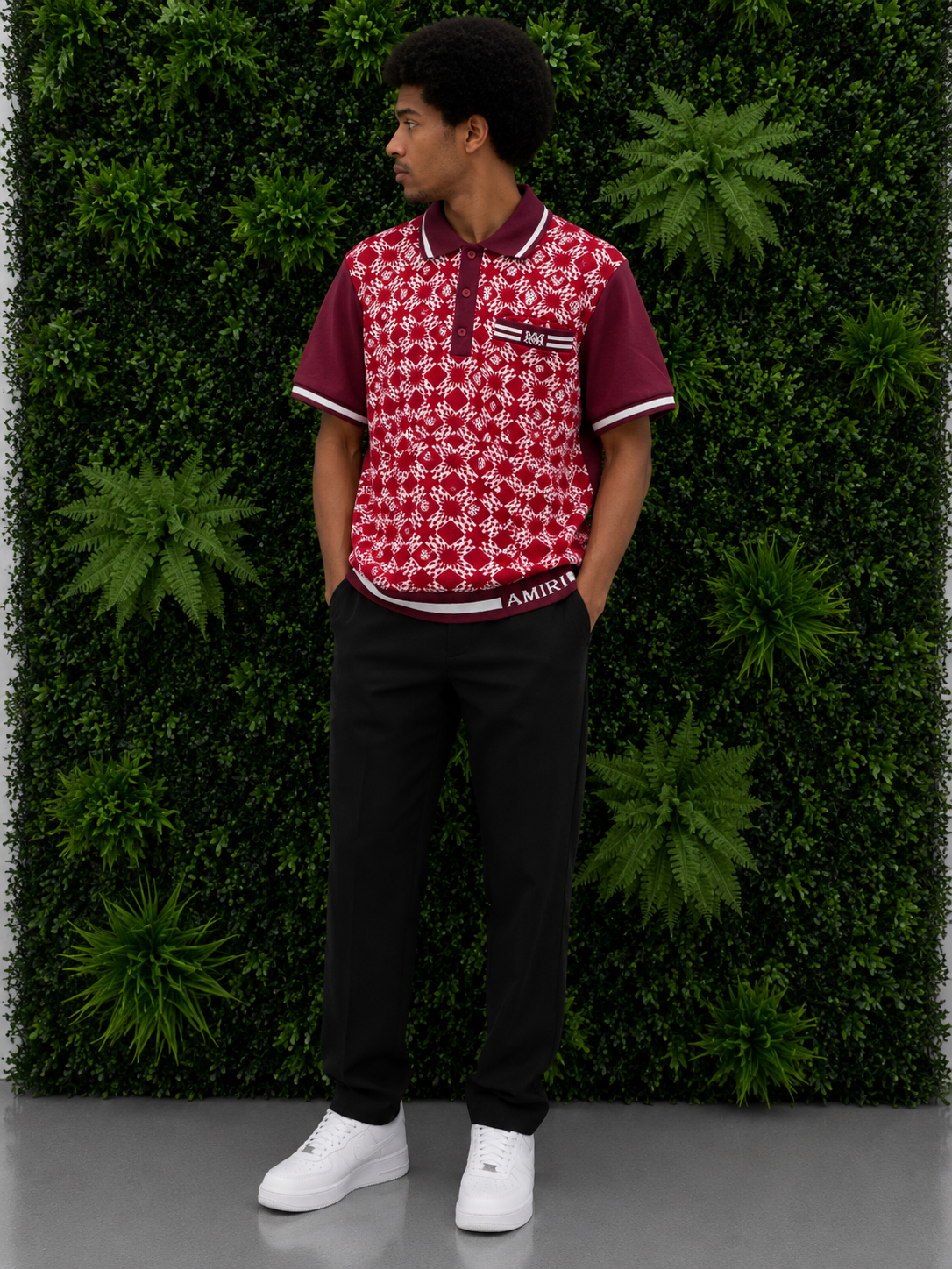 AMIRI MA Quad Polo Burgundy