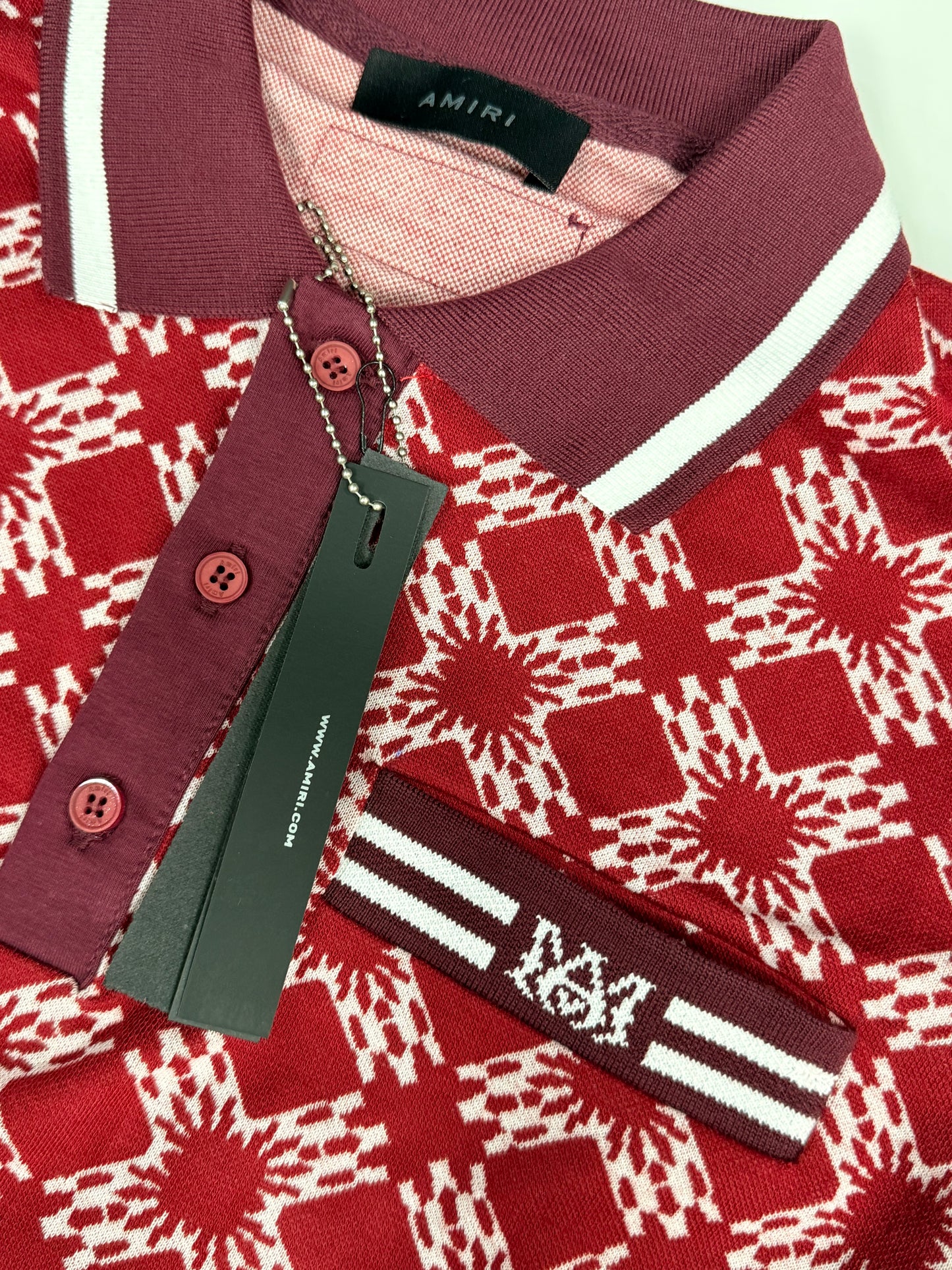 AMIRI MA Quad Polo Burgundy