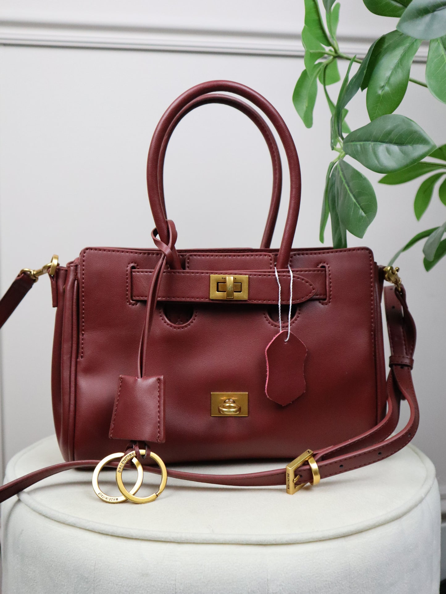 BALENCIAGA Borsa Bel Air mini Shoulder bordeaux