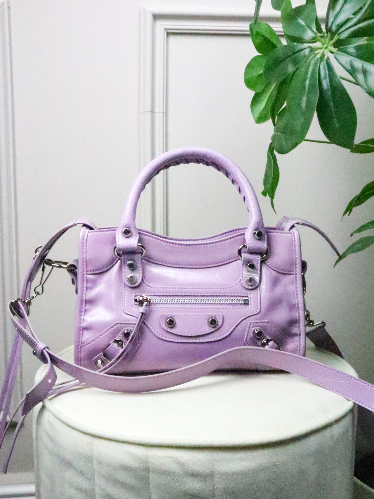 BALENCIAGA Borsa City glicine
