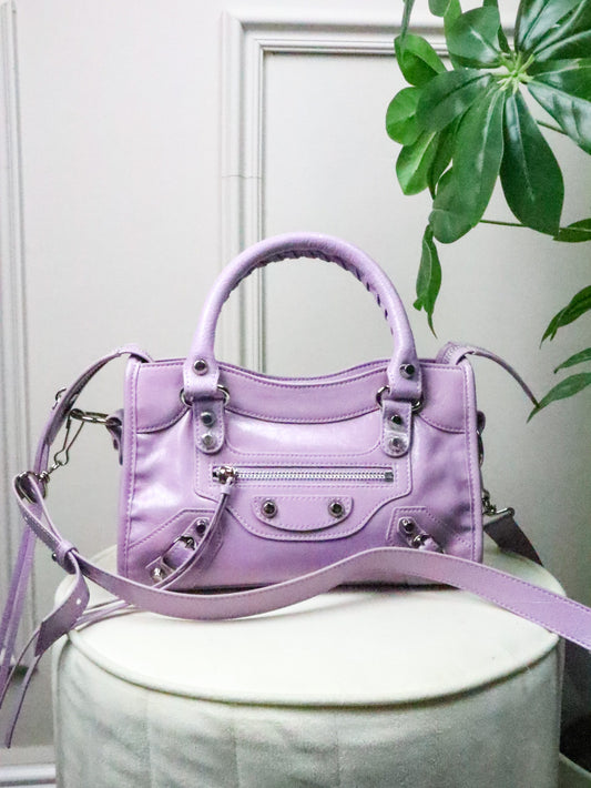 BALENCIAGA Borsa City glicine
