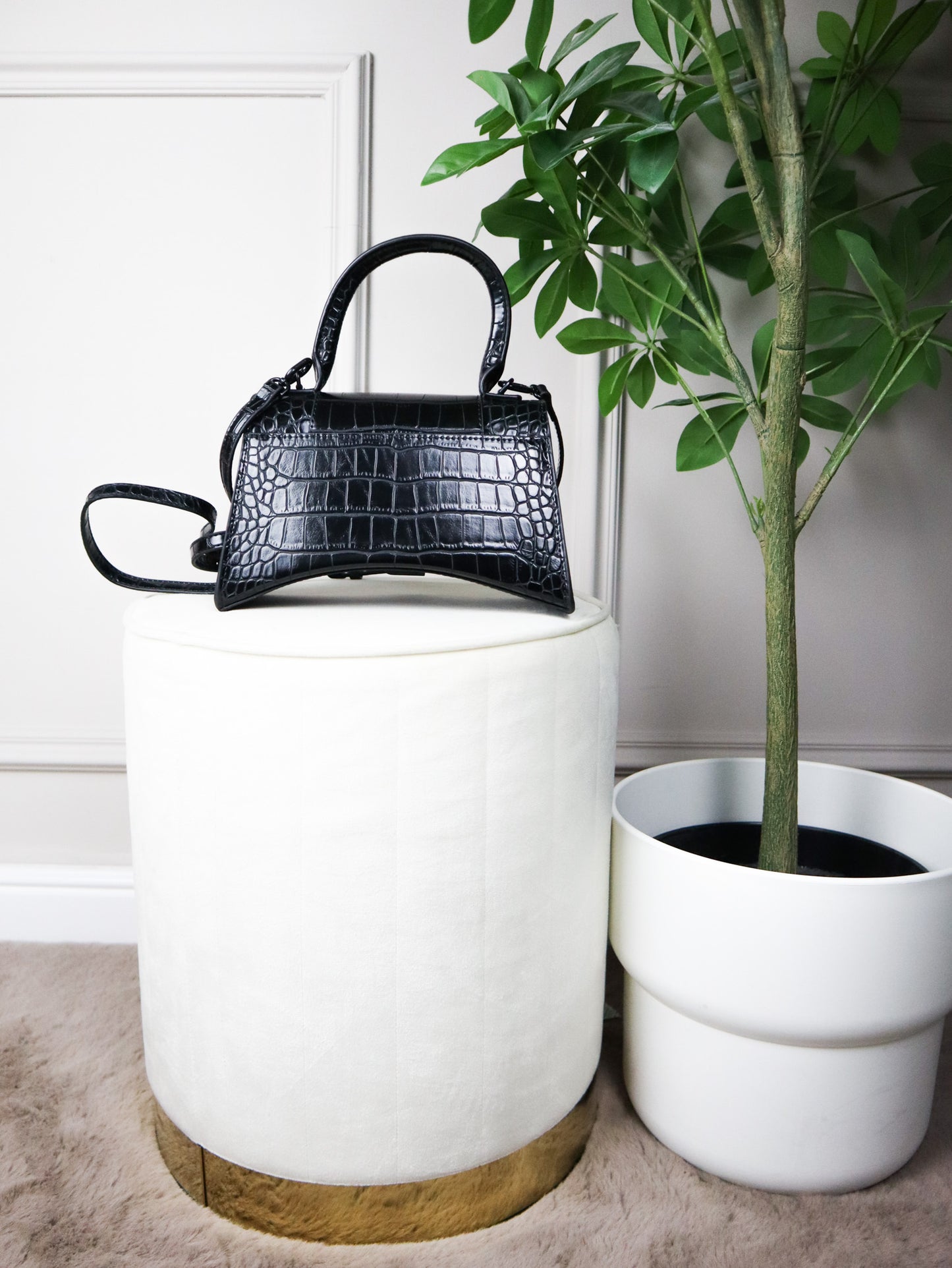 BALENCIAGA Borsa Hourglass XS  tartarugata nera