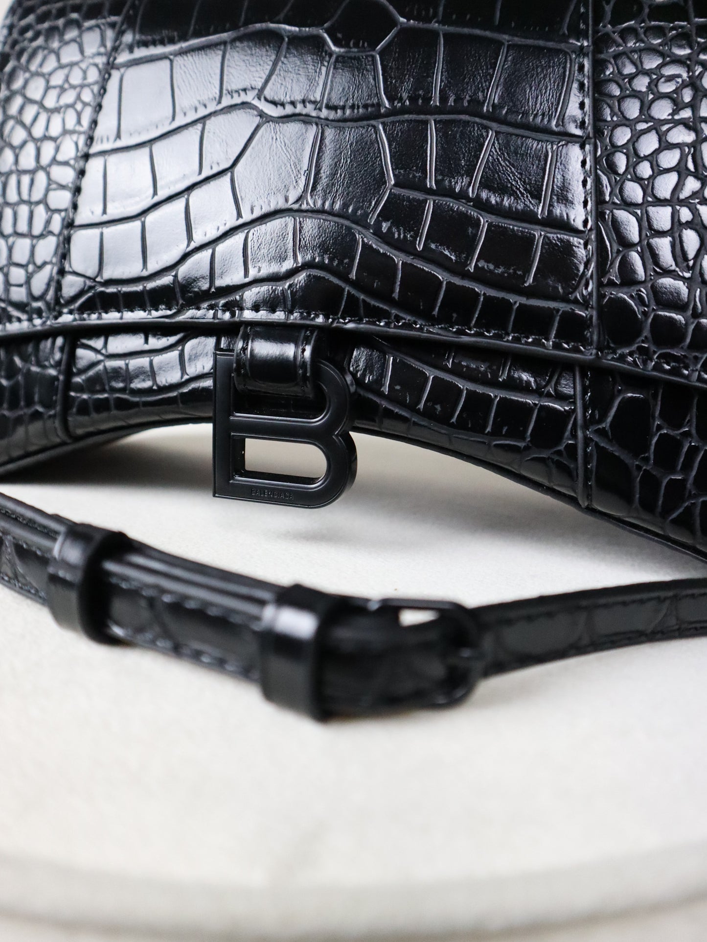 BALENCIAGA Borsa Hourglass XS  tartarugata nera