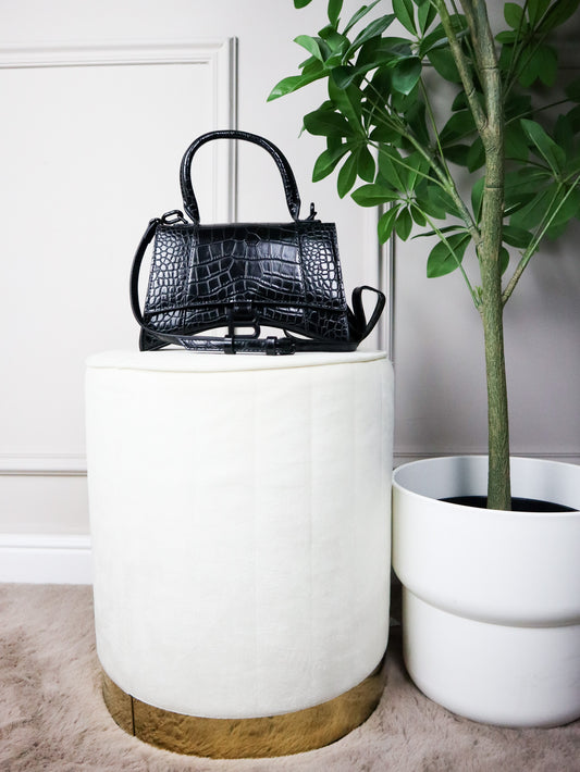 BALENCIAGA Borsa Hourglass XS  tartarugata nera