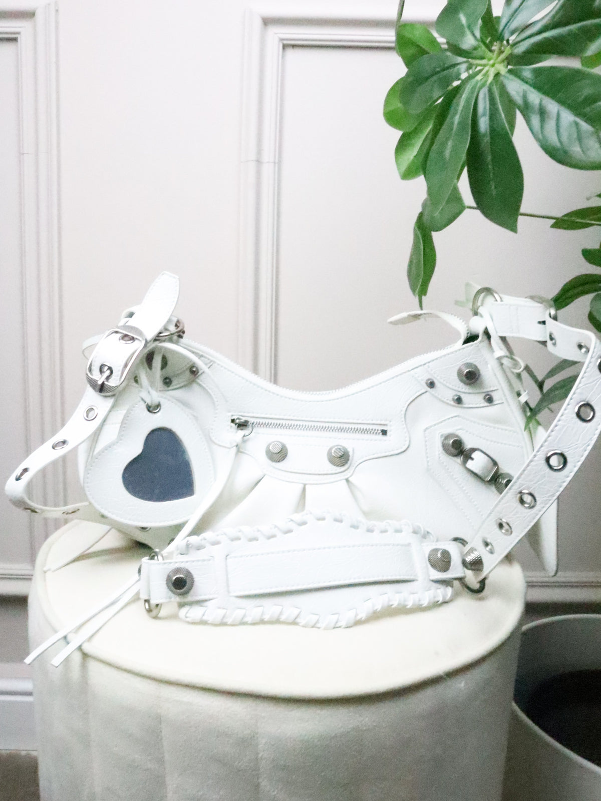 BALENCIAGA Borsa a Spalla XS Le Cagole bianca