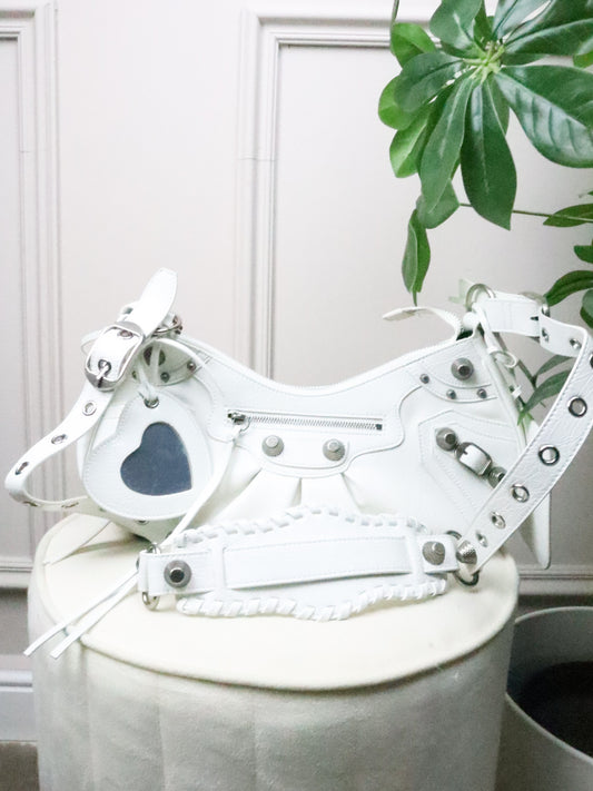 BALENCIAGA Borsa a Spalla XS Le Cagole bianca