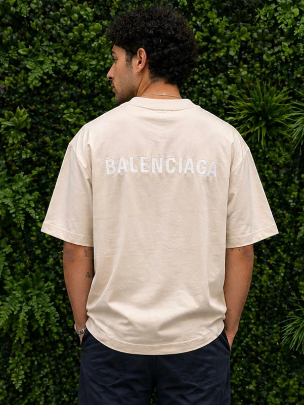 BALENCIAGA T-shirt Logo Medium Fit beige
