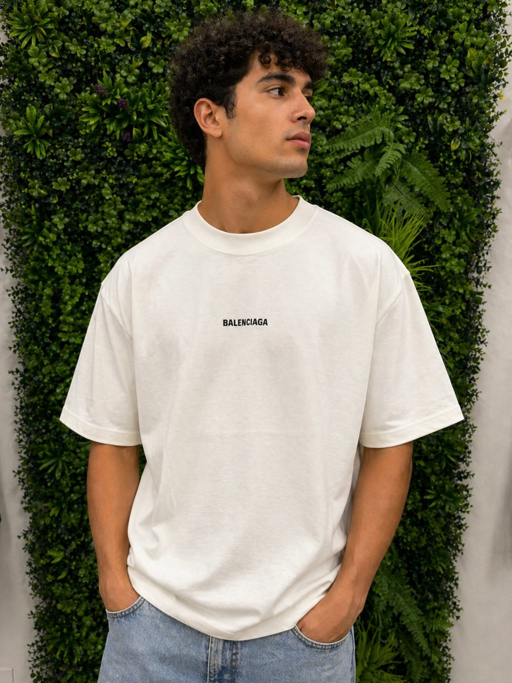 BALENCIAGA T-shirt Logo Medium Fit bianca