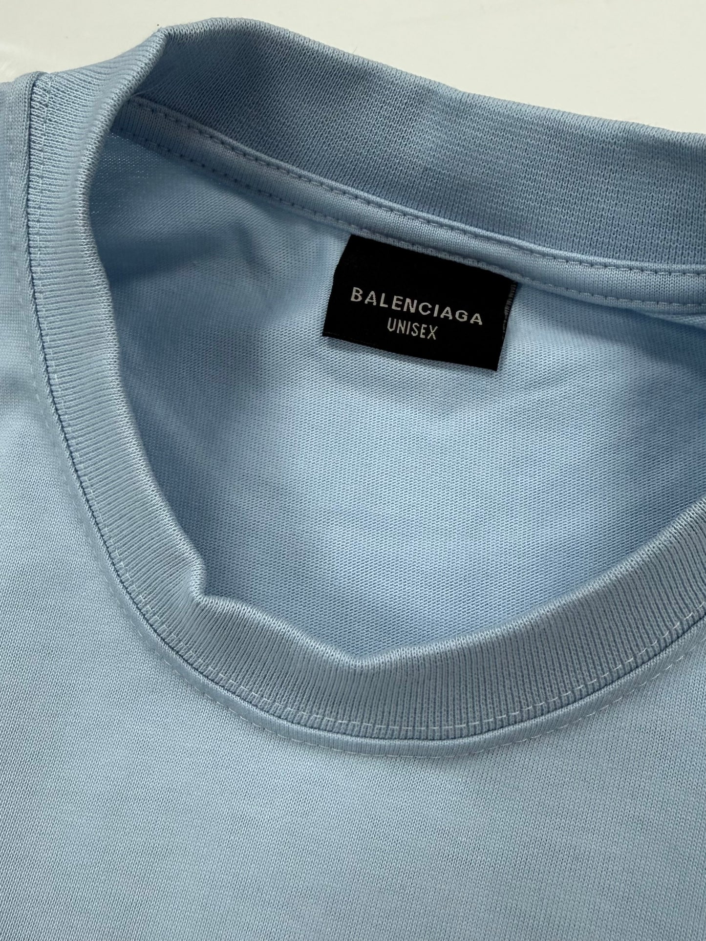 BALENCIAGA T-shirt Logo Medium Fit celeste